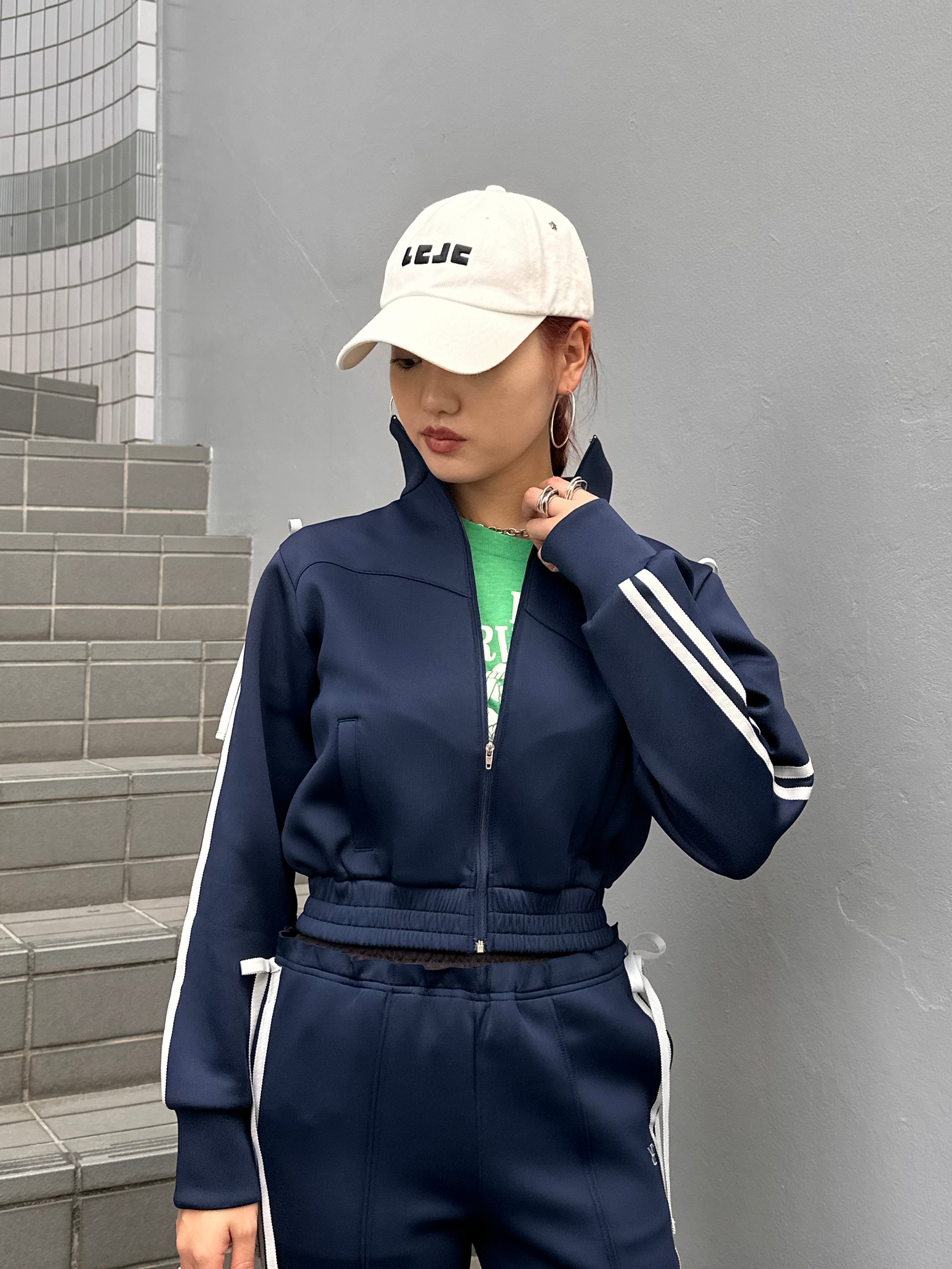 Ribbon track jacket (navy)
