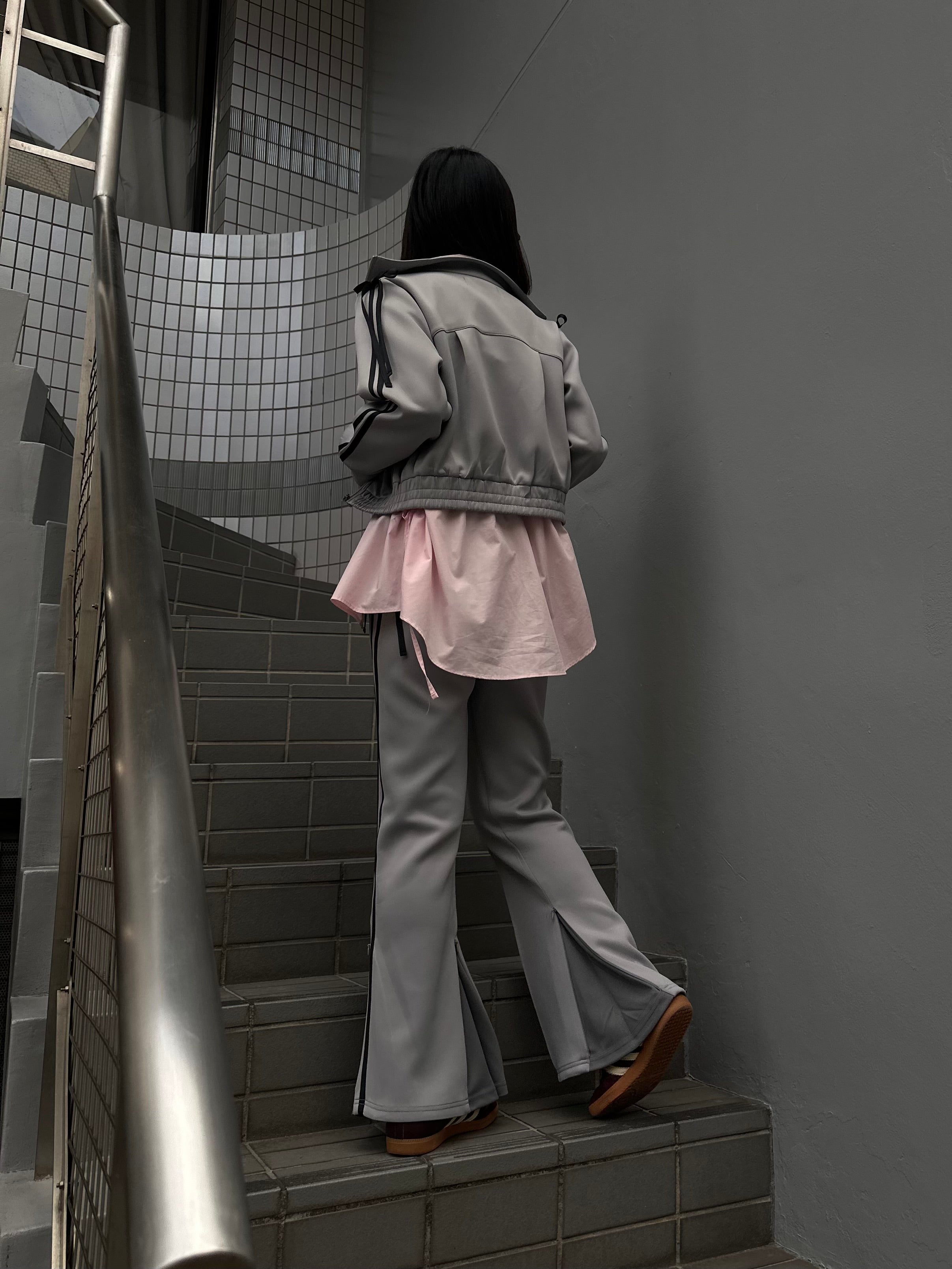 Ribbon track pants (gray)