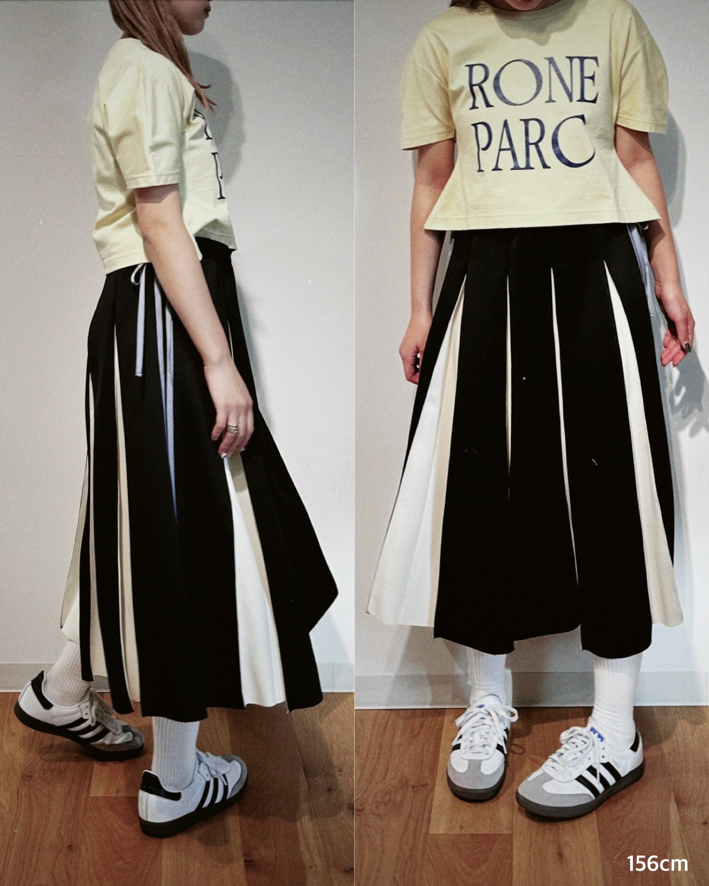 Layered waist jersey skirt (black)