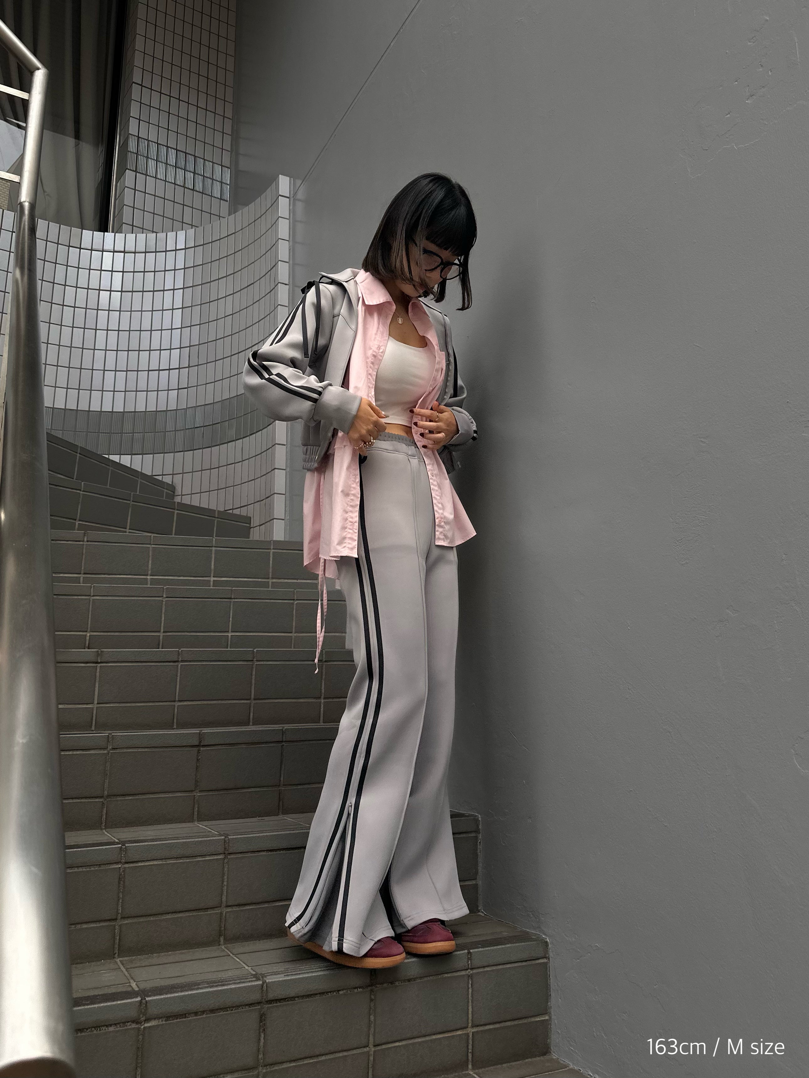 Ribbon track pants (gray)