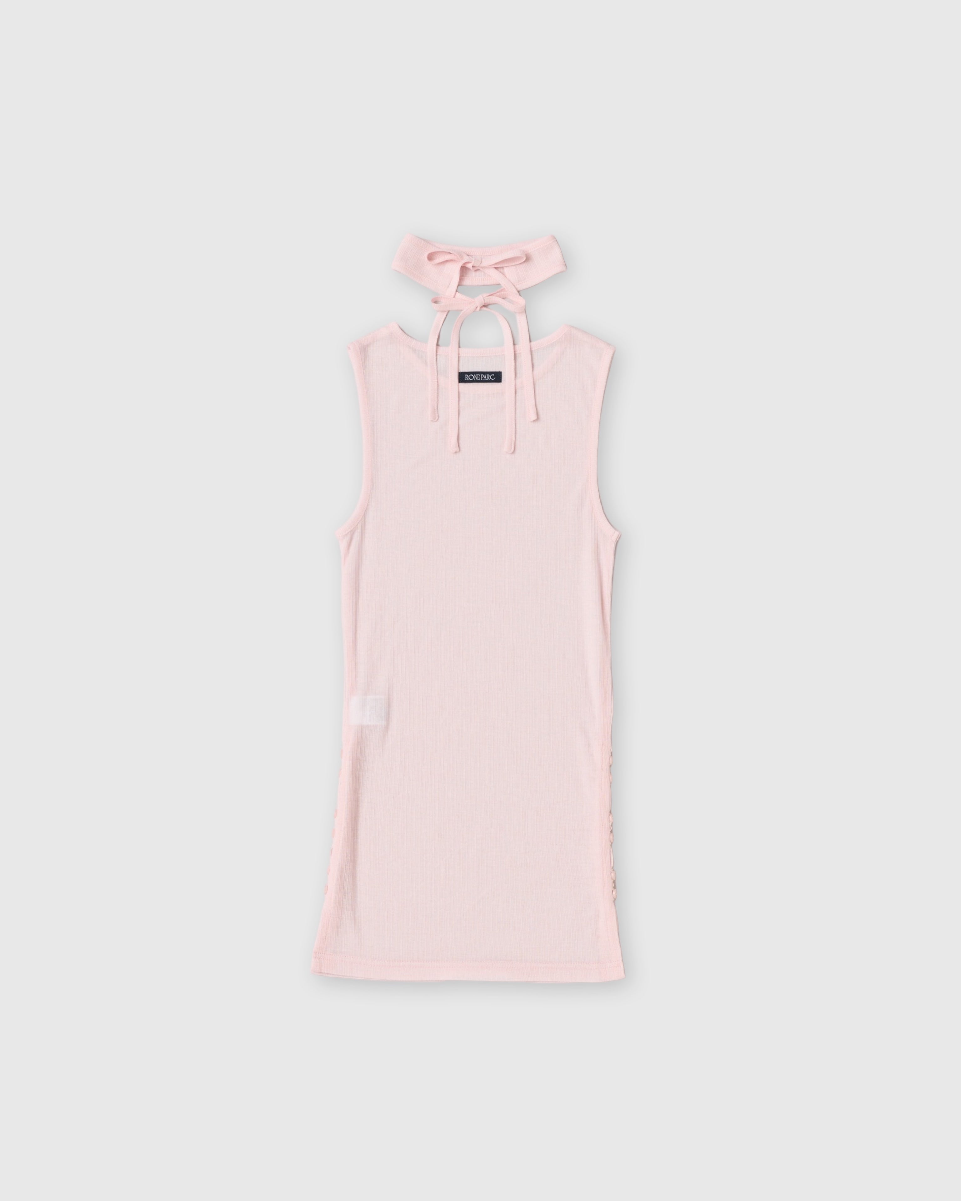 Rib sheer tank top (pink)