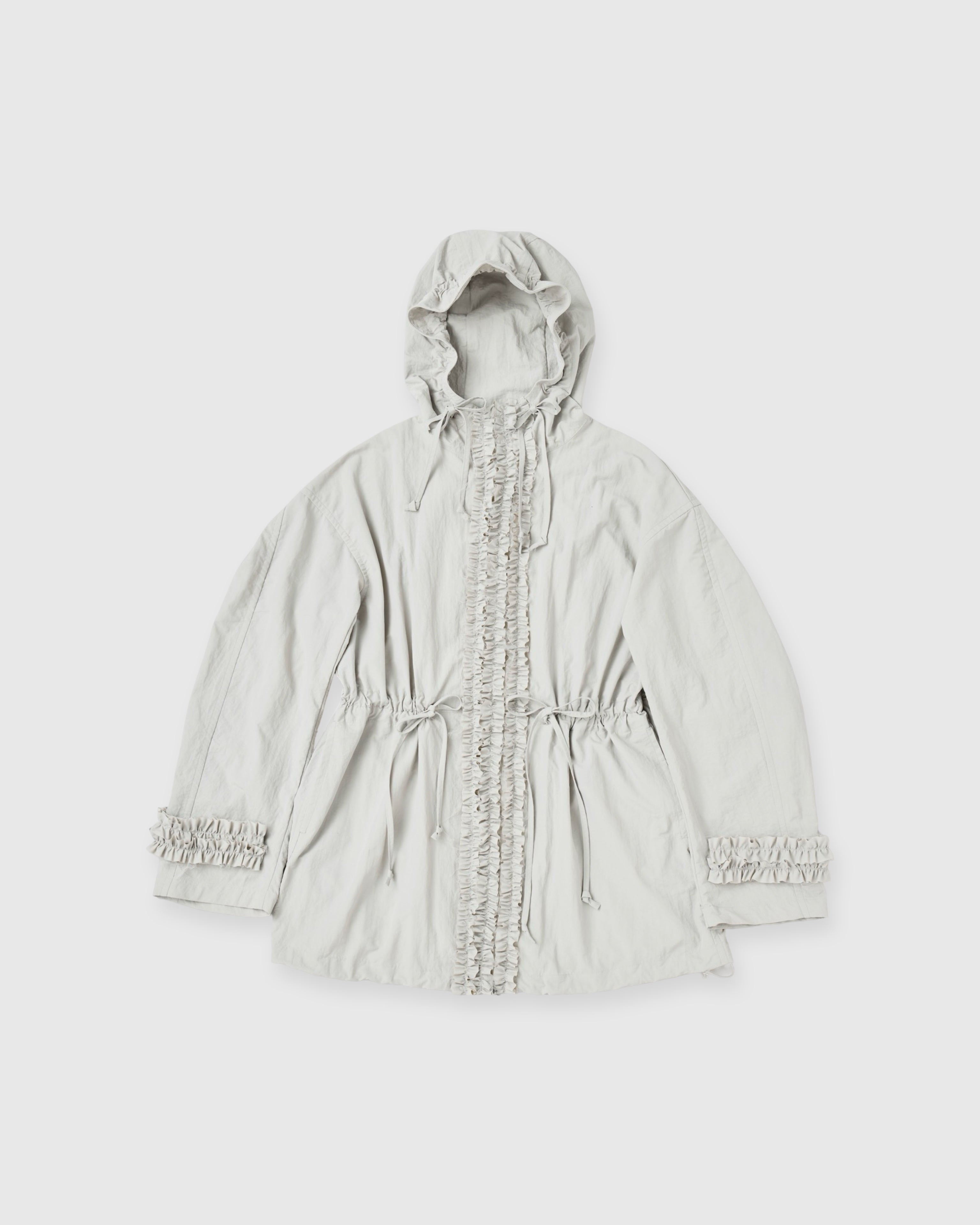 Frill nylon blouson (white gray)