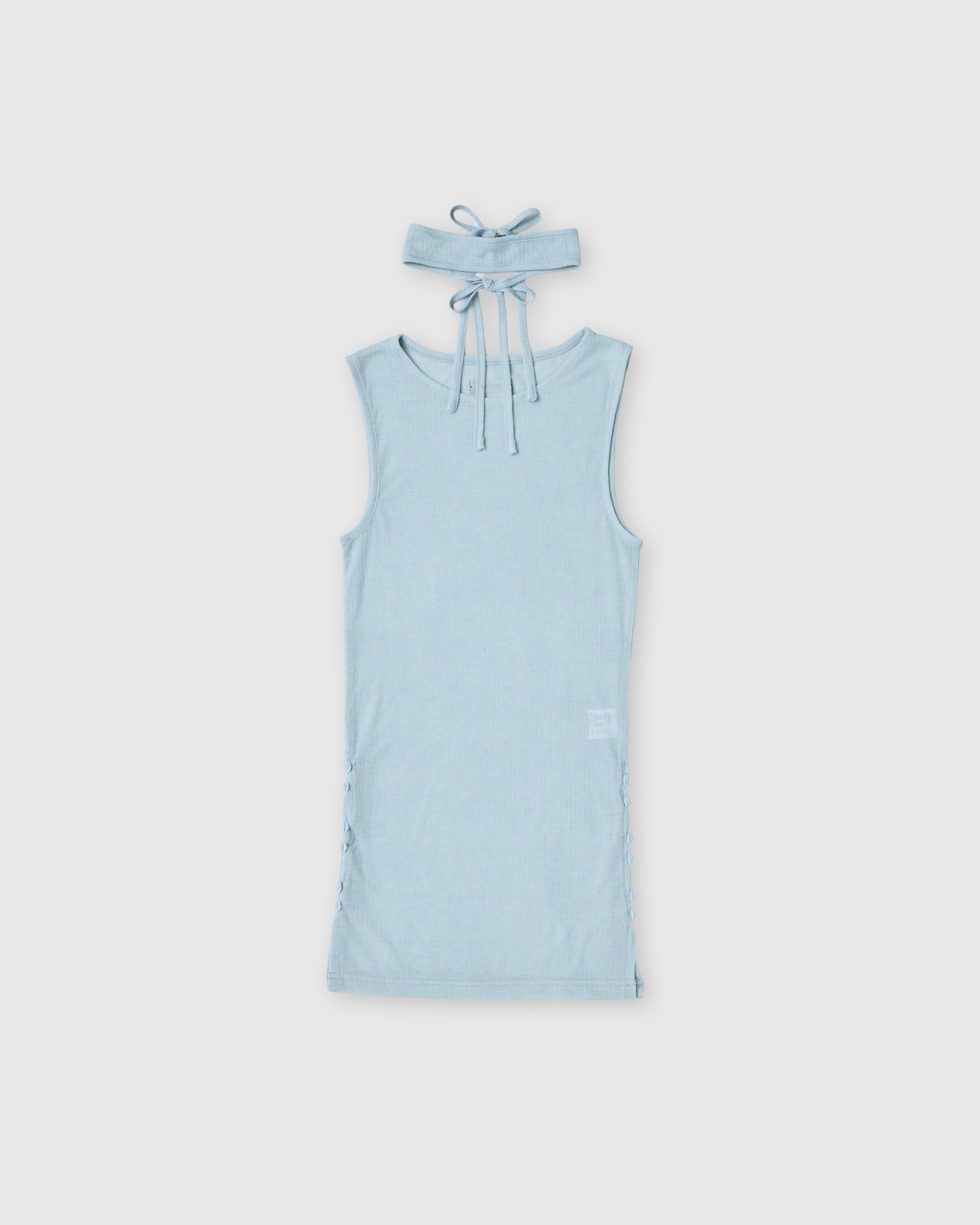 Rib sheer tank top (light blue)