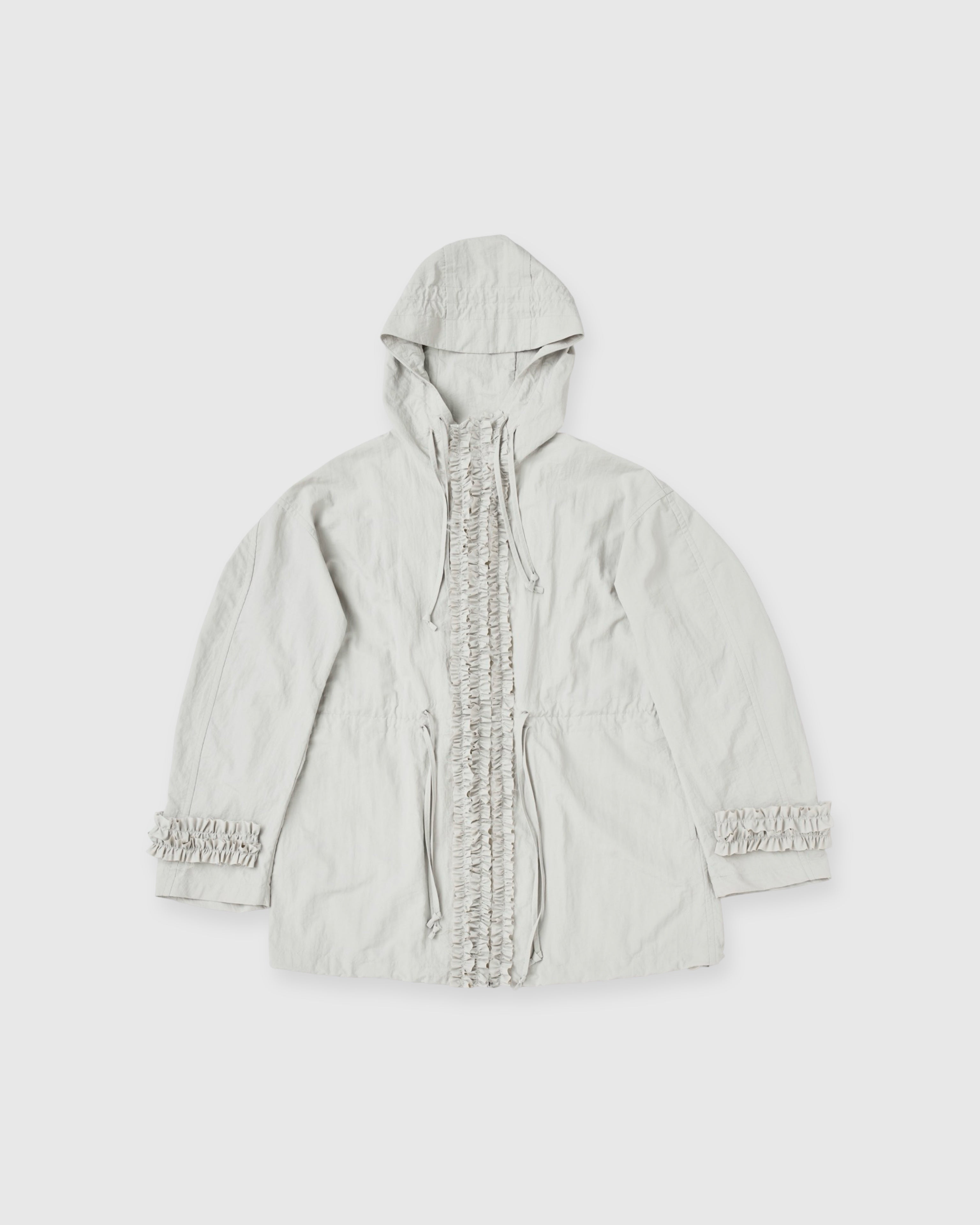 Frill nylon blouson (white gray)