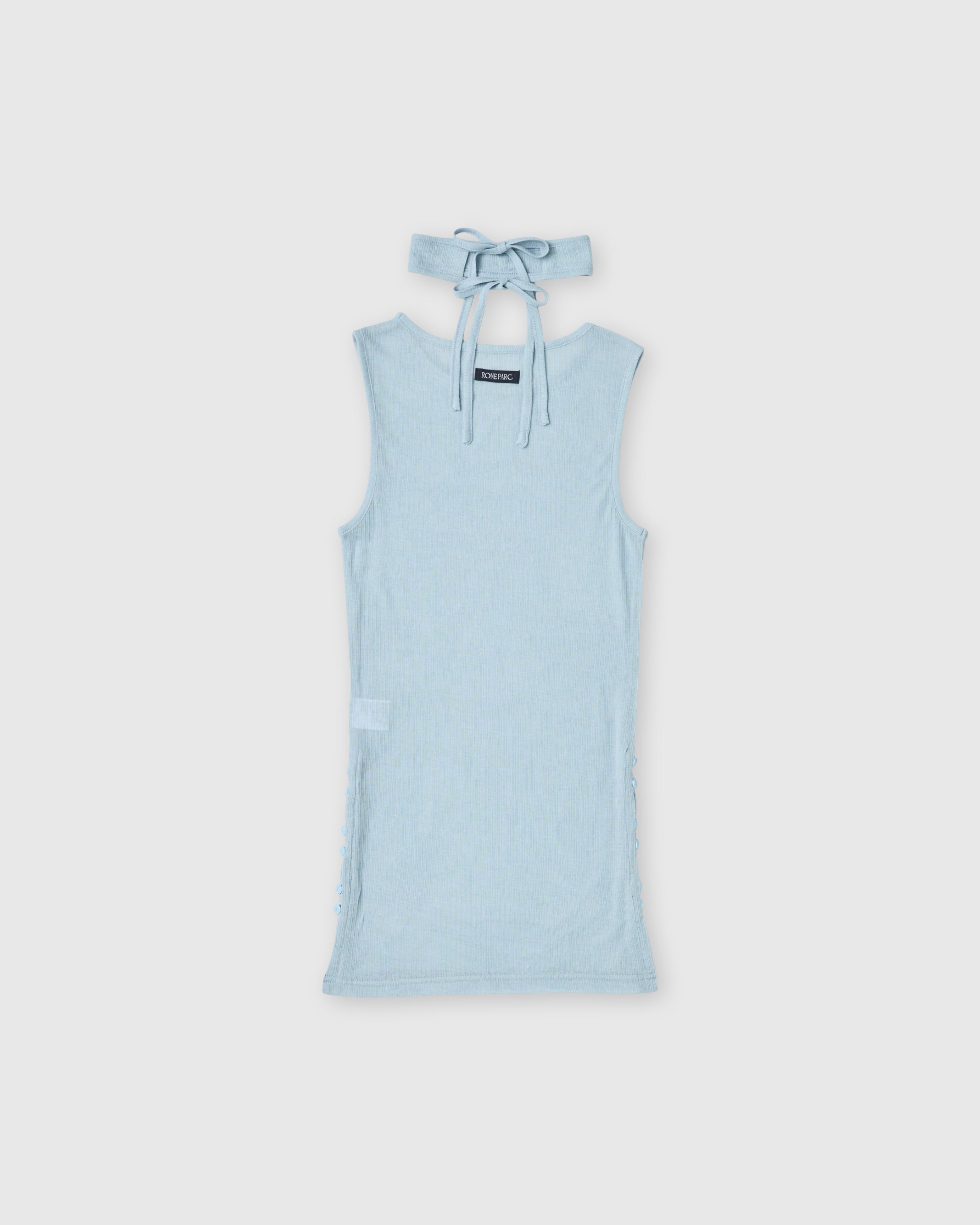 Rib sheer tank top (light blue)