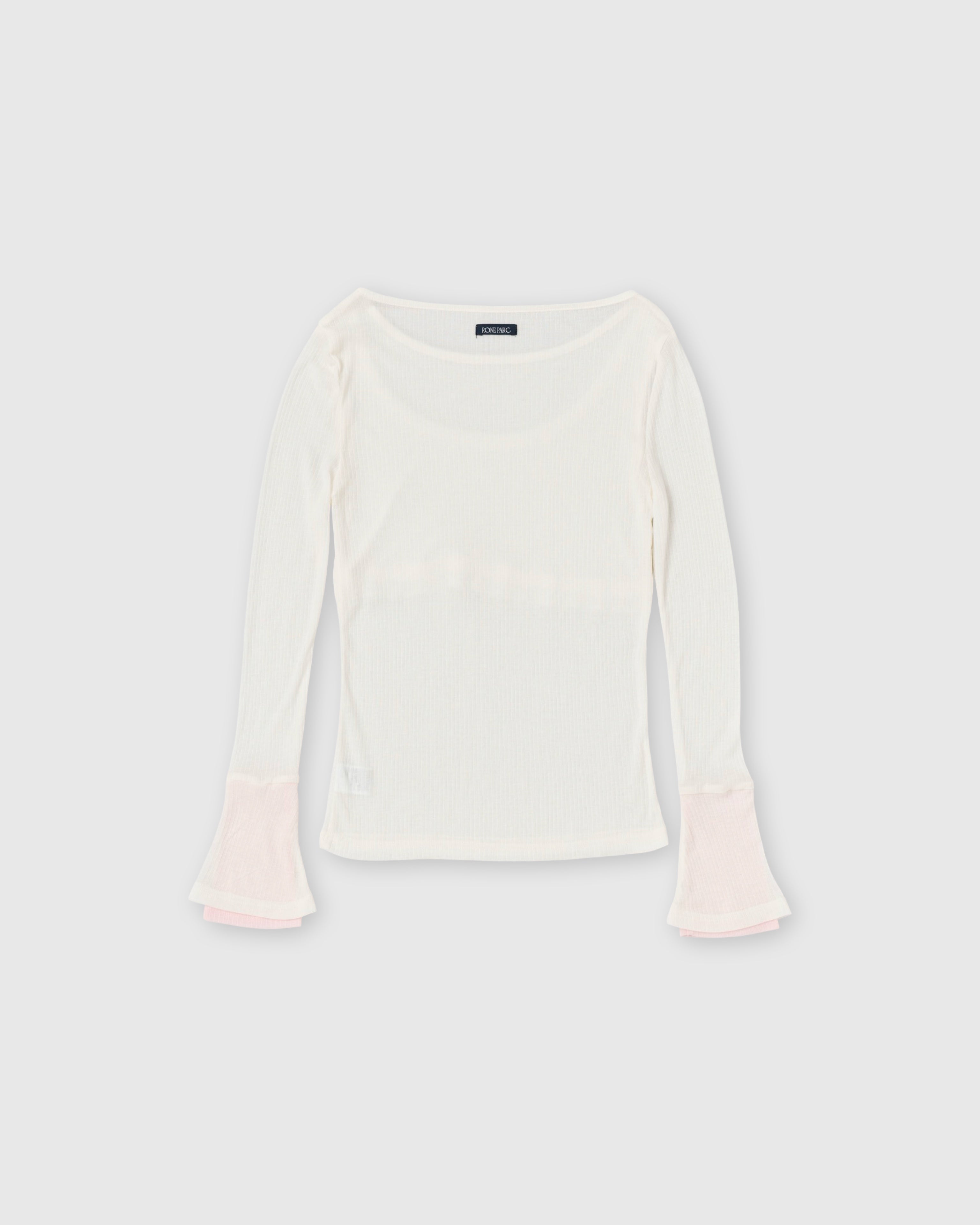 Rib sheer tops (offwhite)