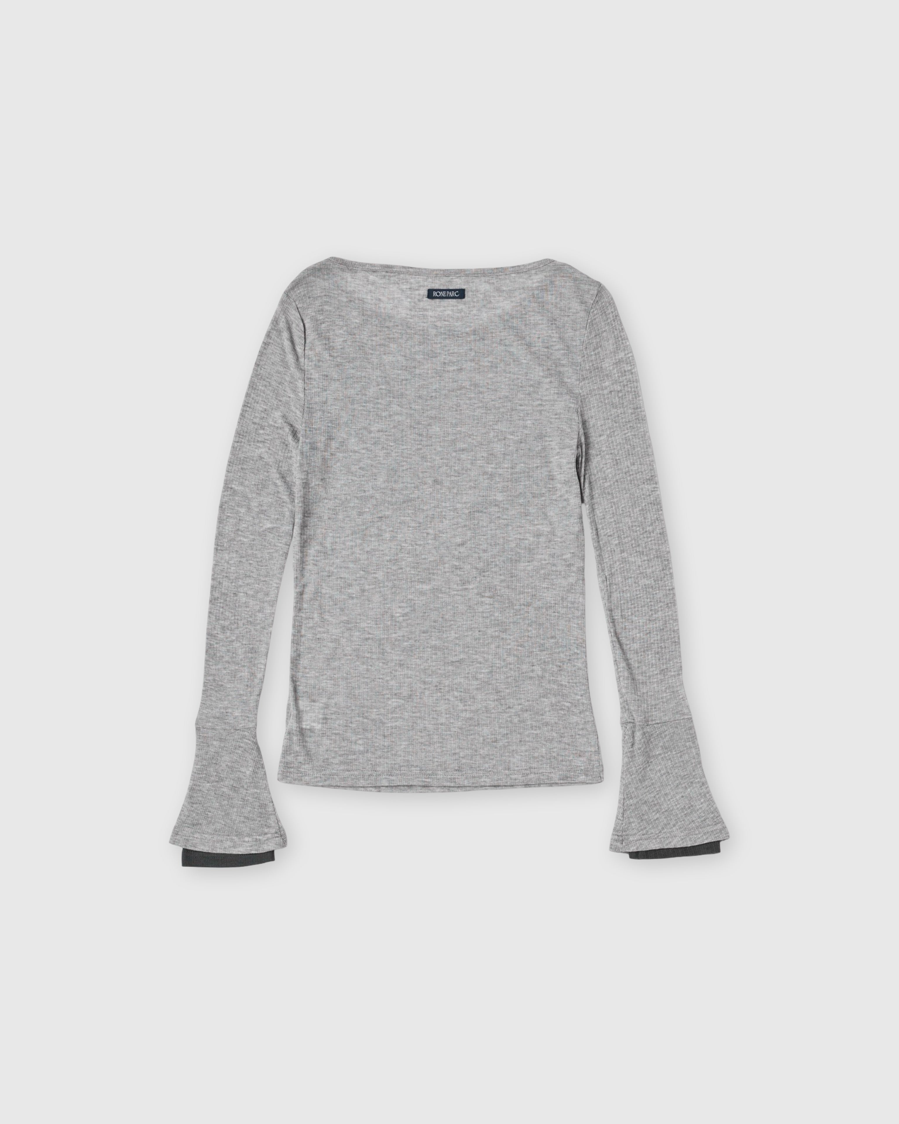 Rib sheer tops (gray)