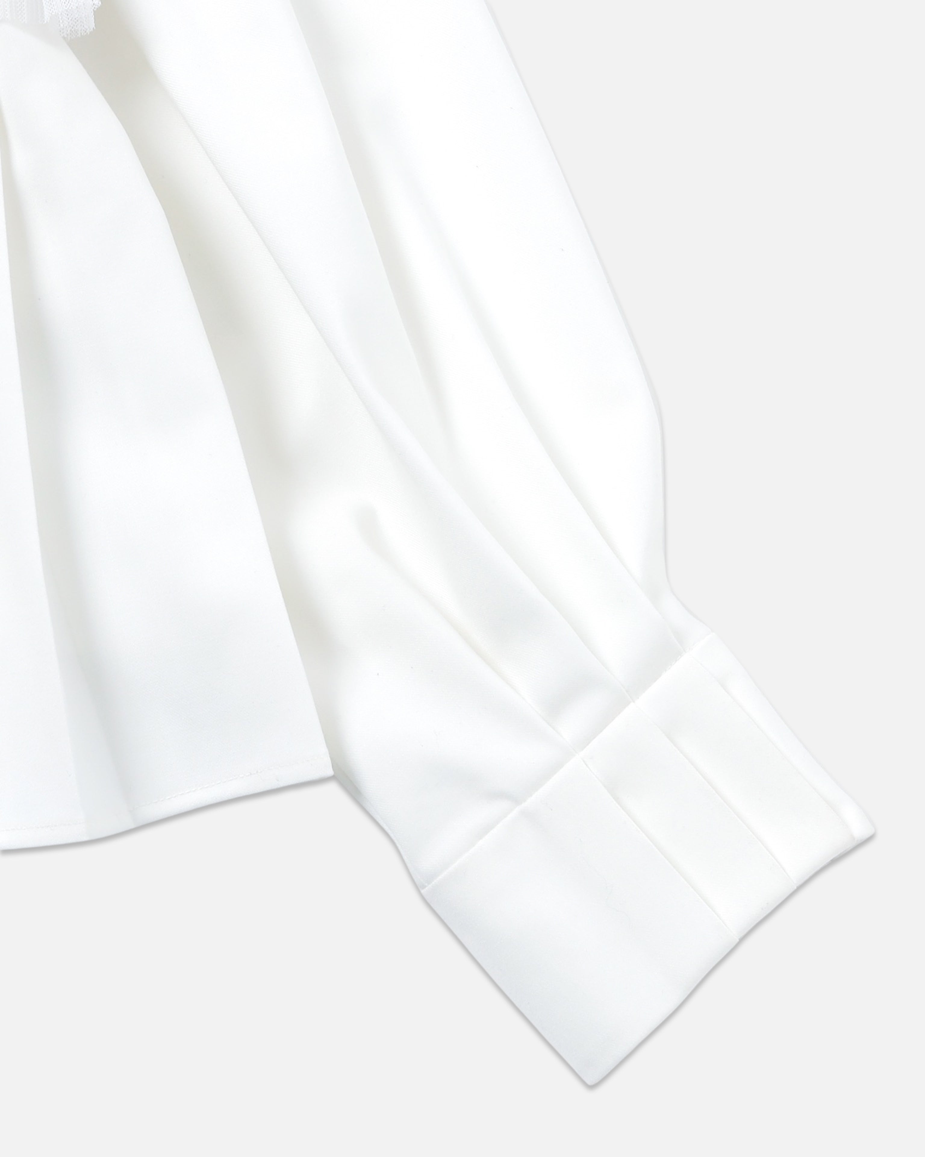 Asymmetry pleats shirt (white)