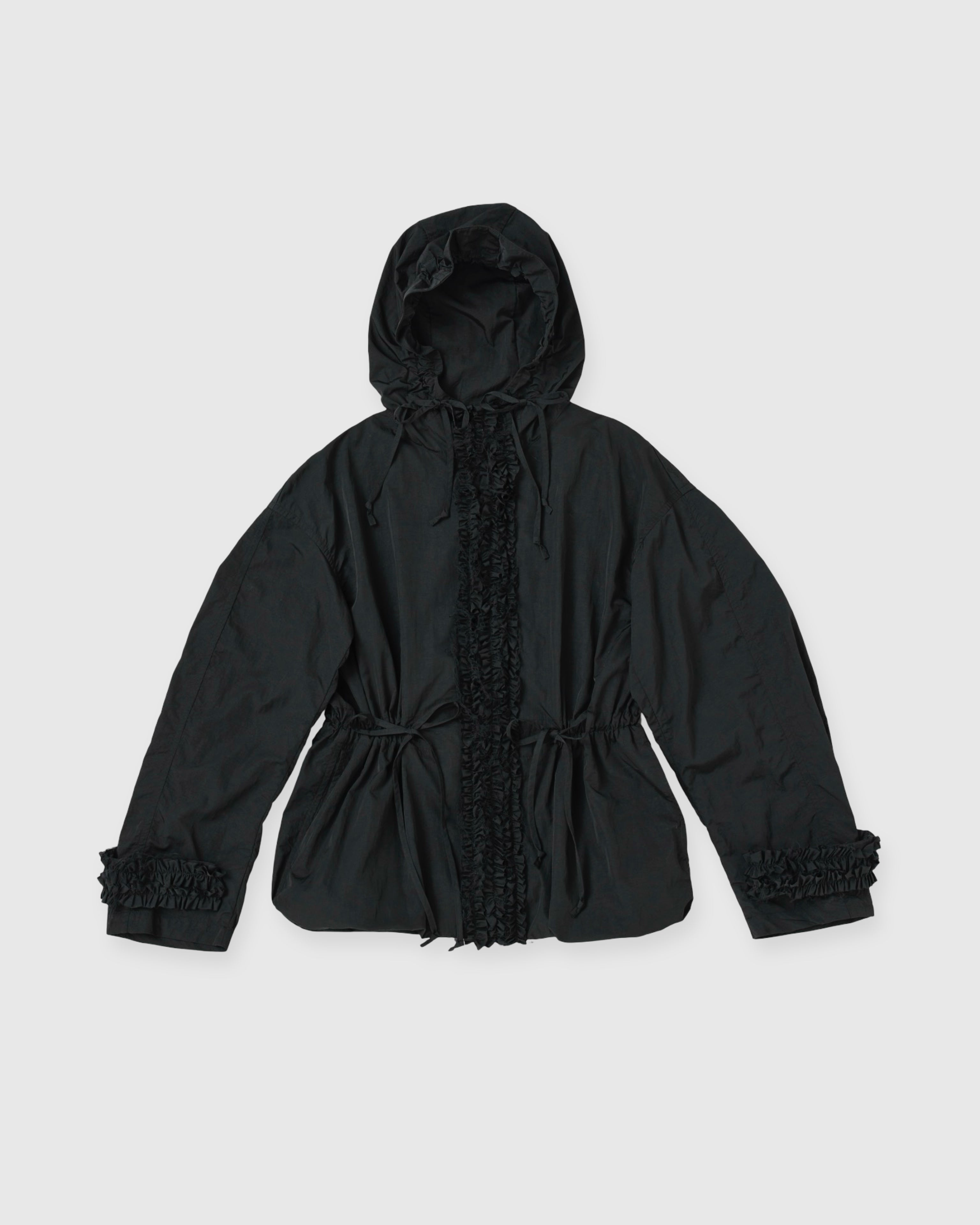 Frill nylon blouson (black)