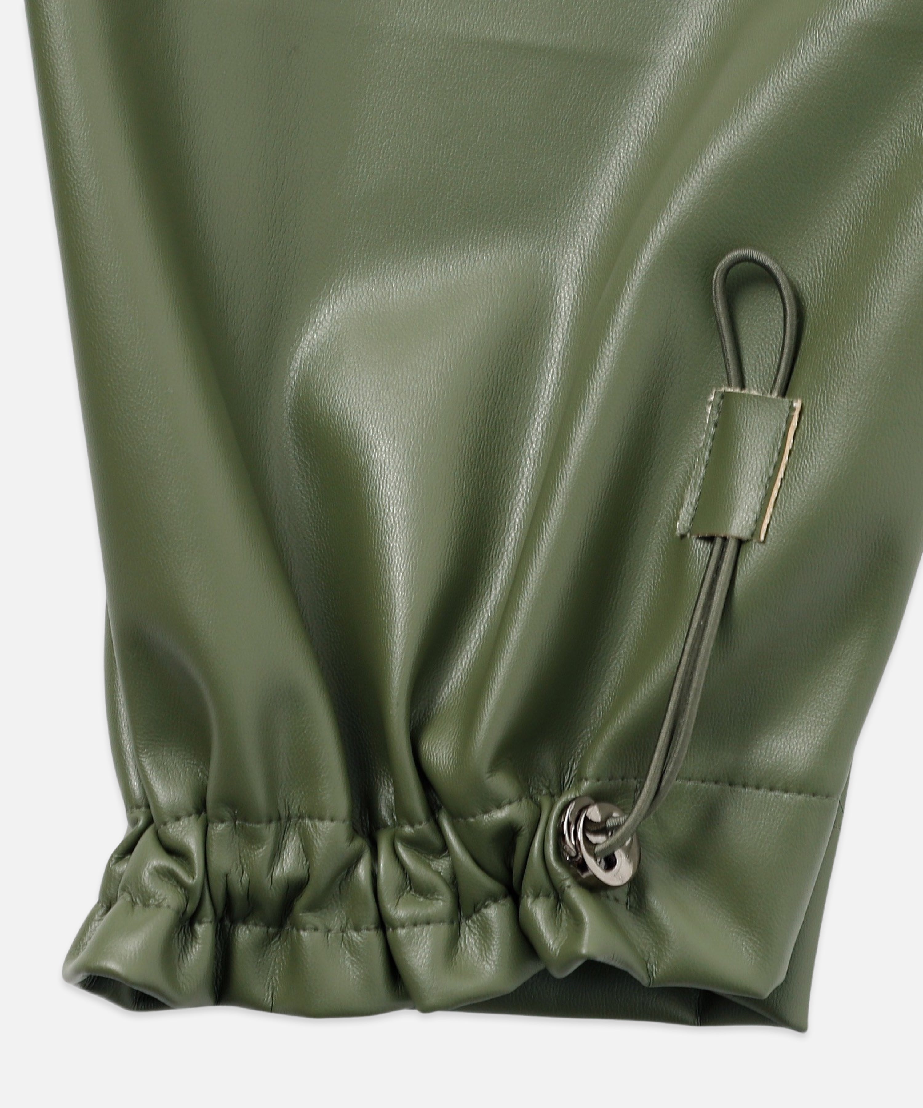 Curve leather pants (khaki)