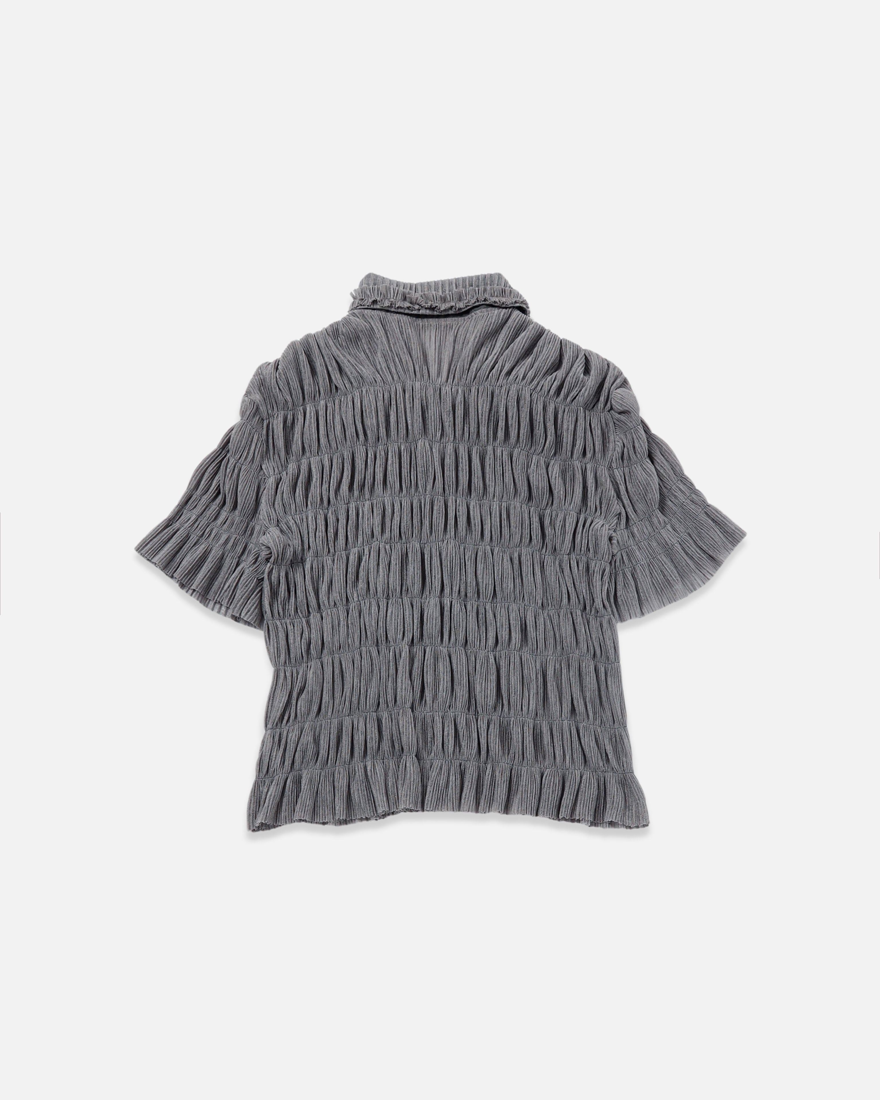 Shirring sheer shirt (gray)