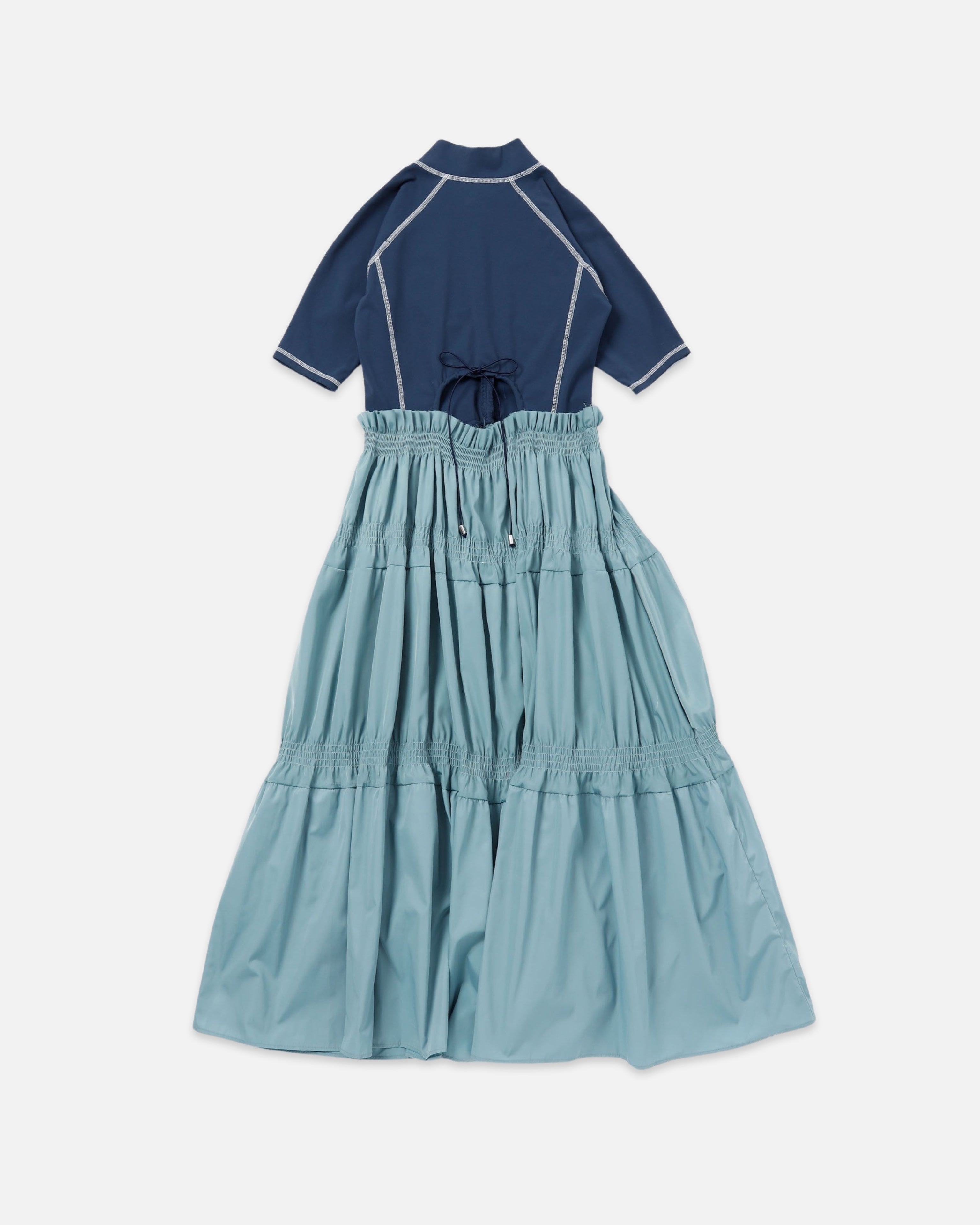 Scuba top tiered dress (navy-blue)