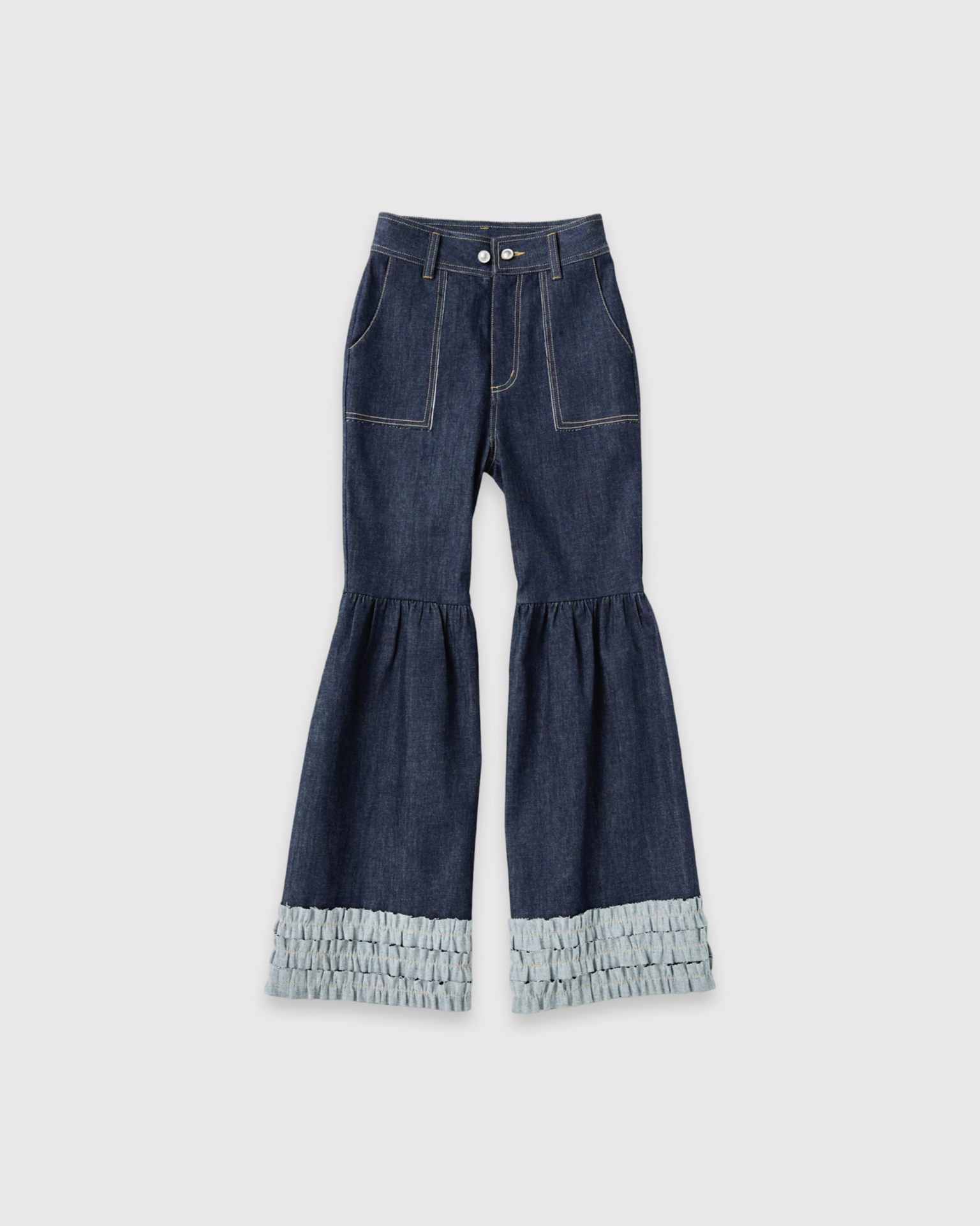 Hem frill skinny flare denim (navy)