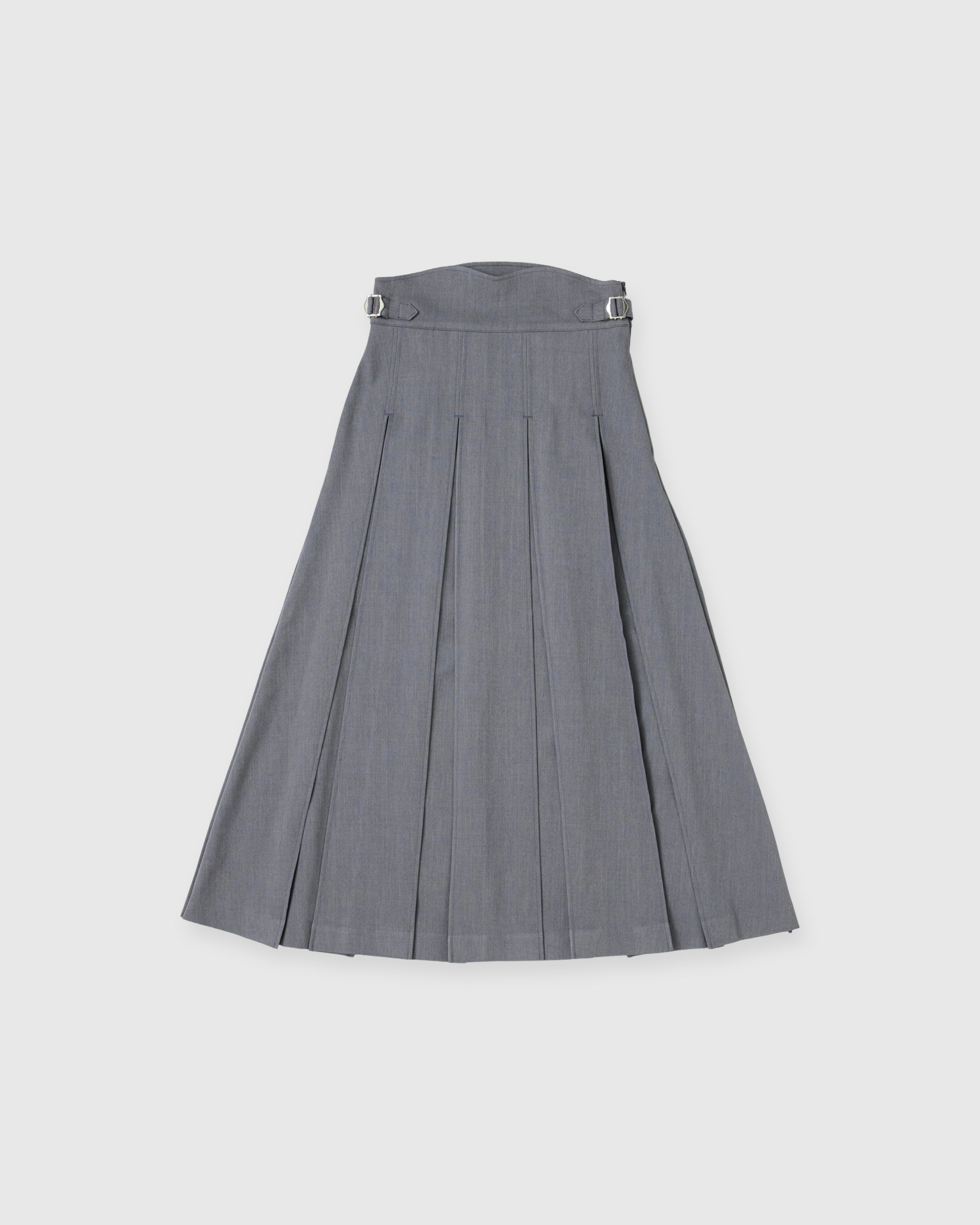 UNI pleats long skirt (gray)