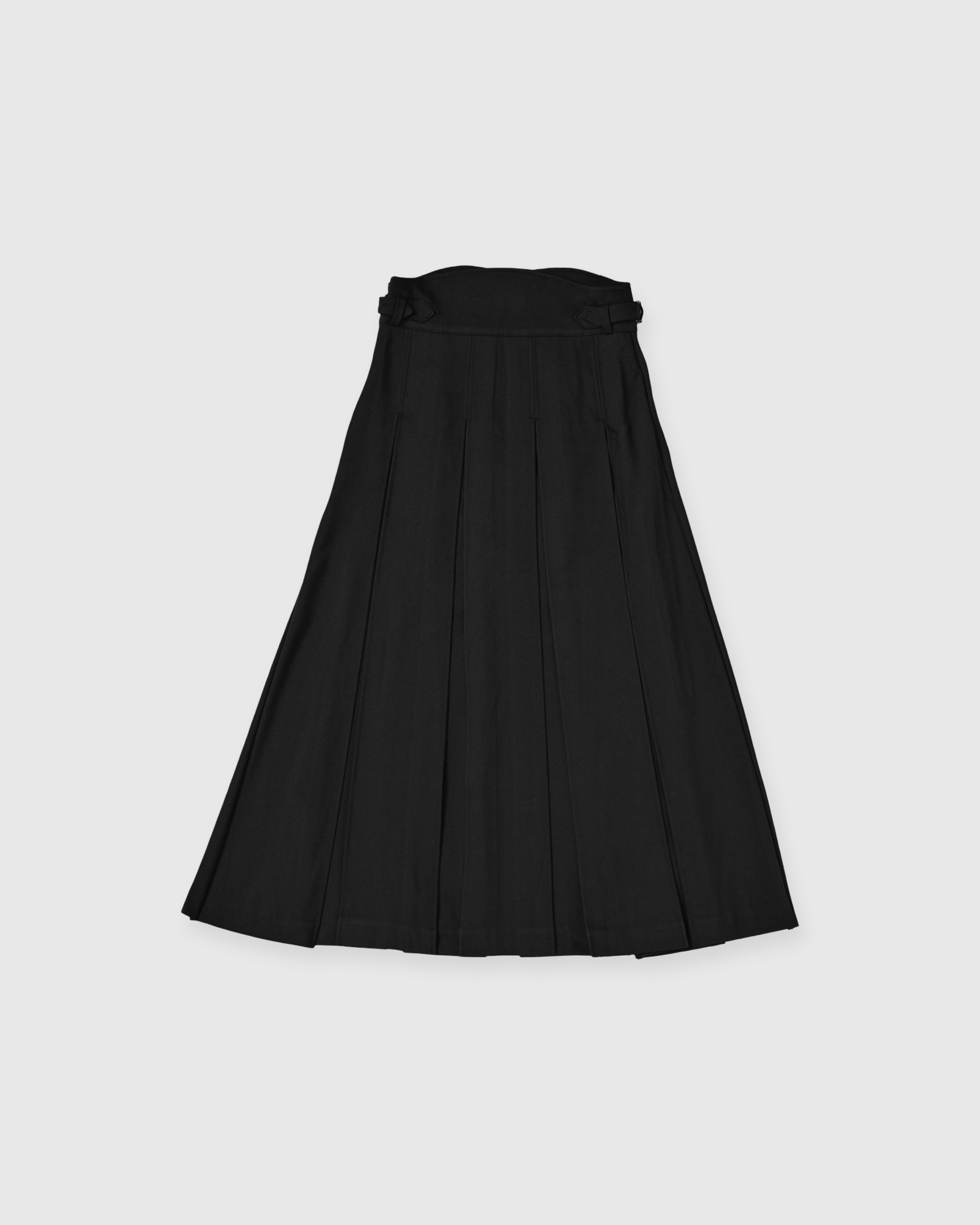 UNI pleats long skirt (black)