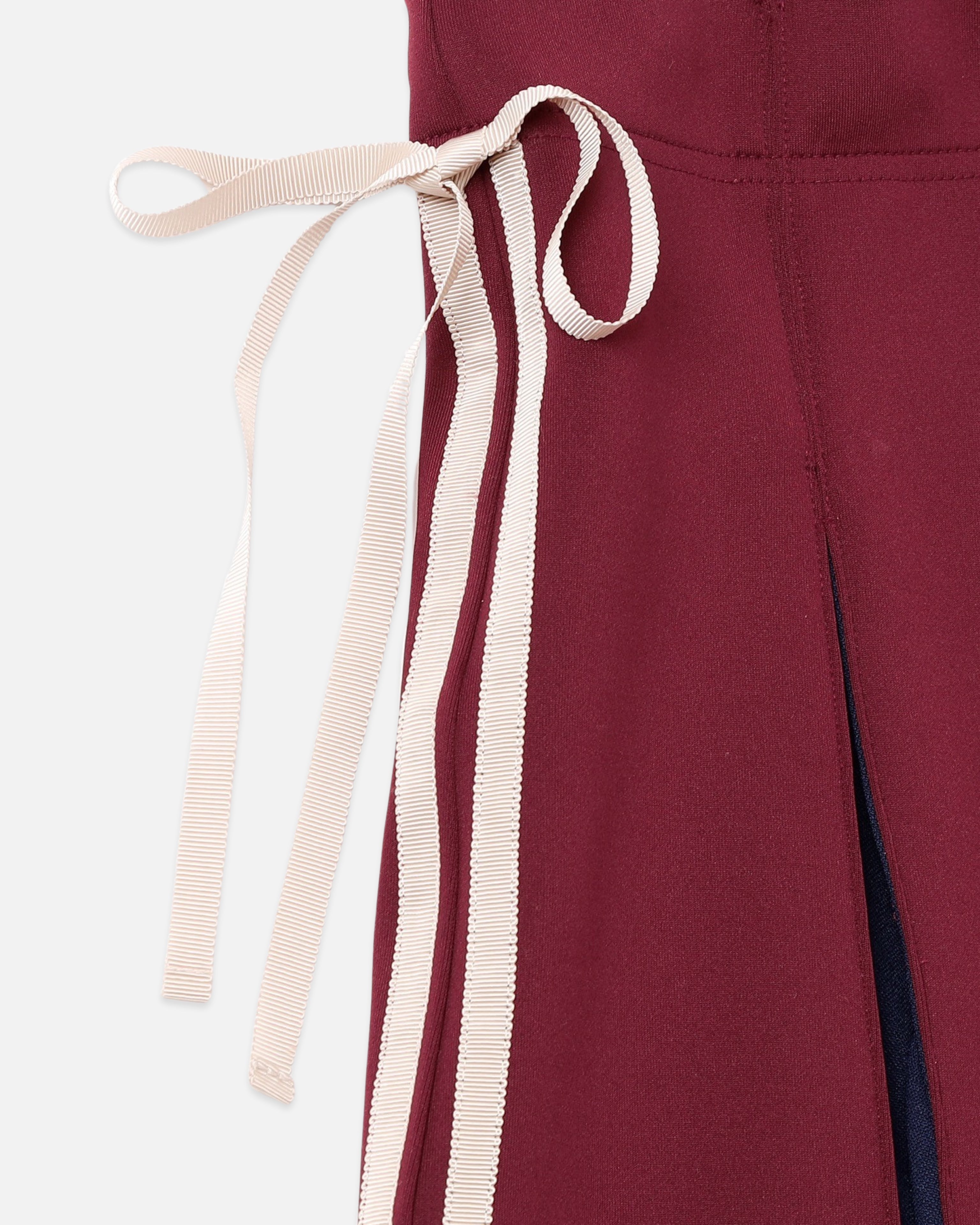 Layered waist jersey skirt (red)
