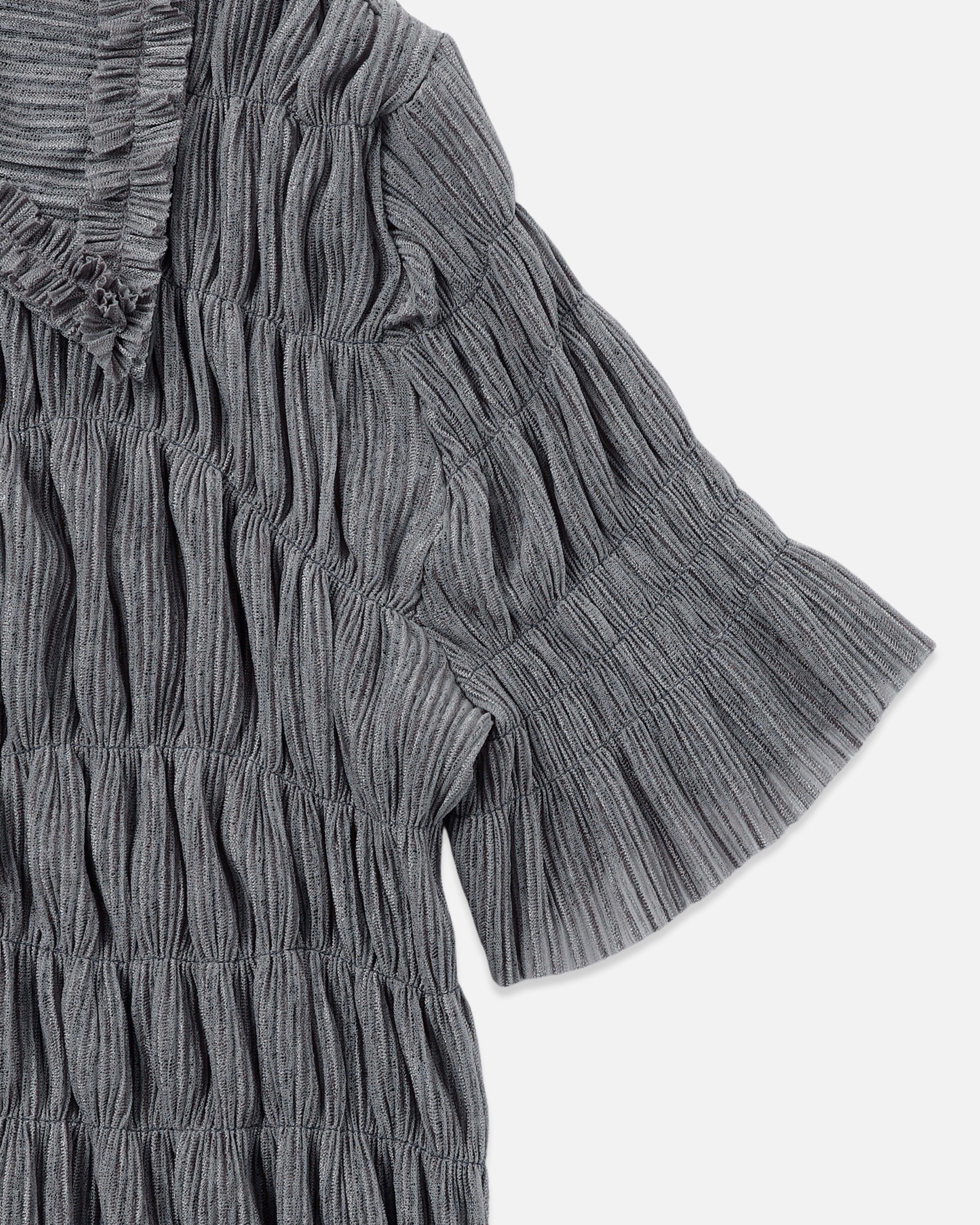 Shirring sheer shirt (gray)
