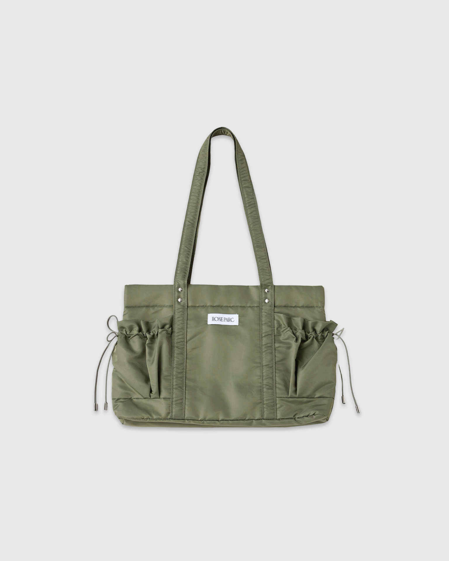 Drawstring pocket puffer bag (olive)