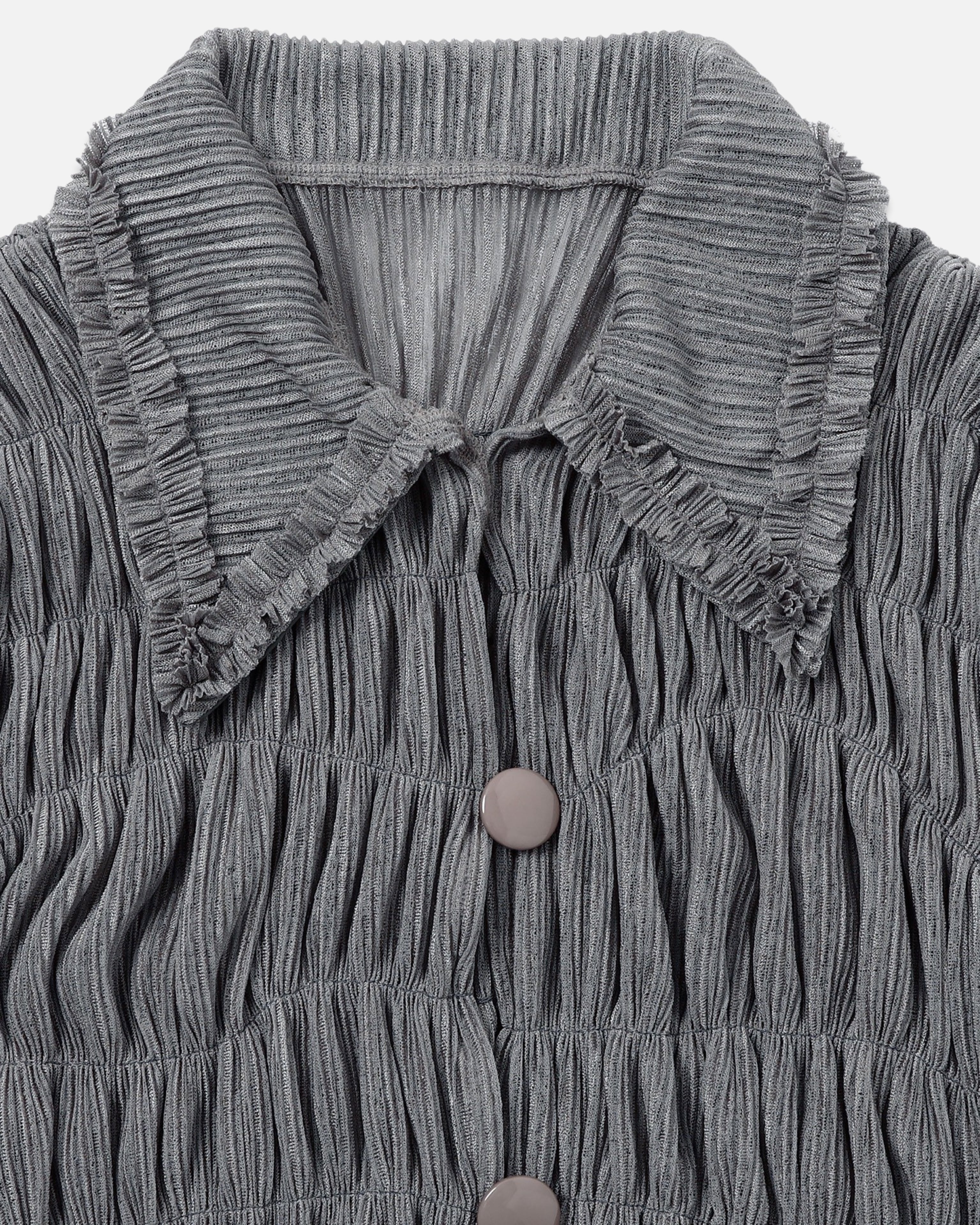 Shirring sheer shirt (gray)
