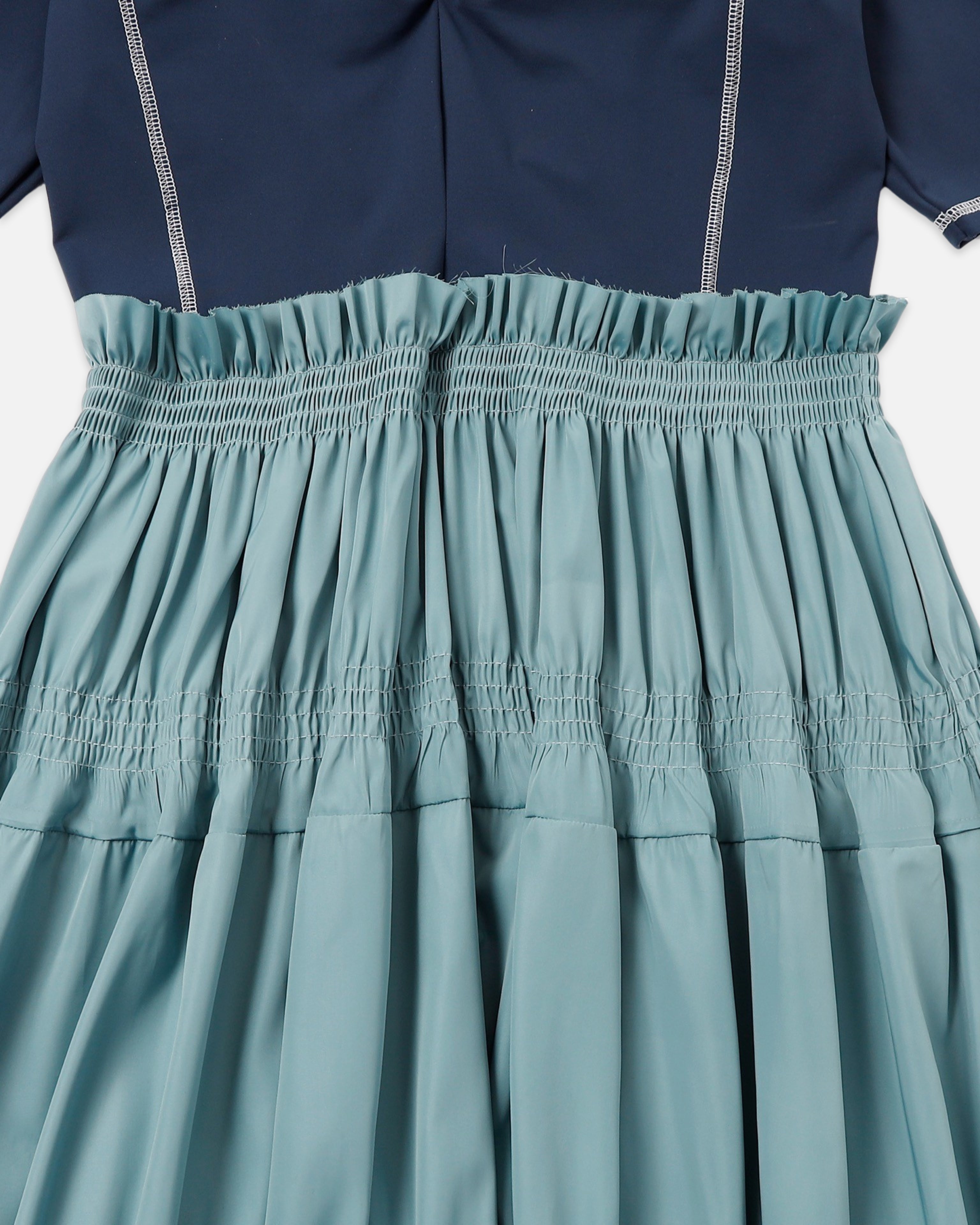 Scuba top tiered dress (navy-blue)