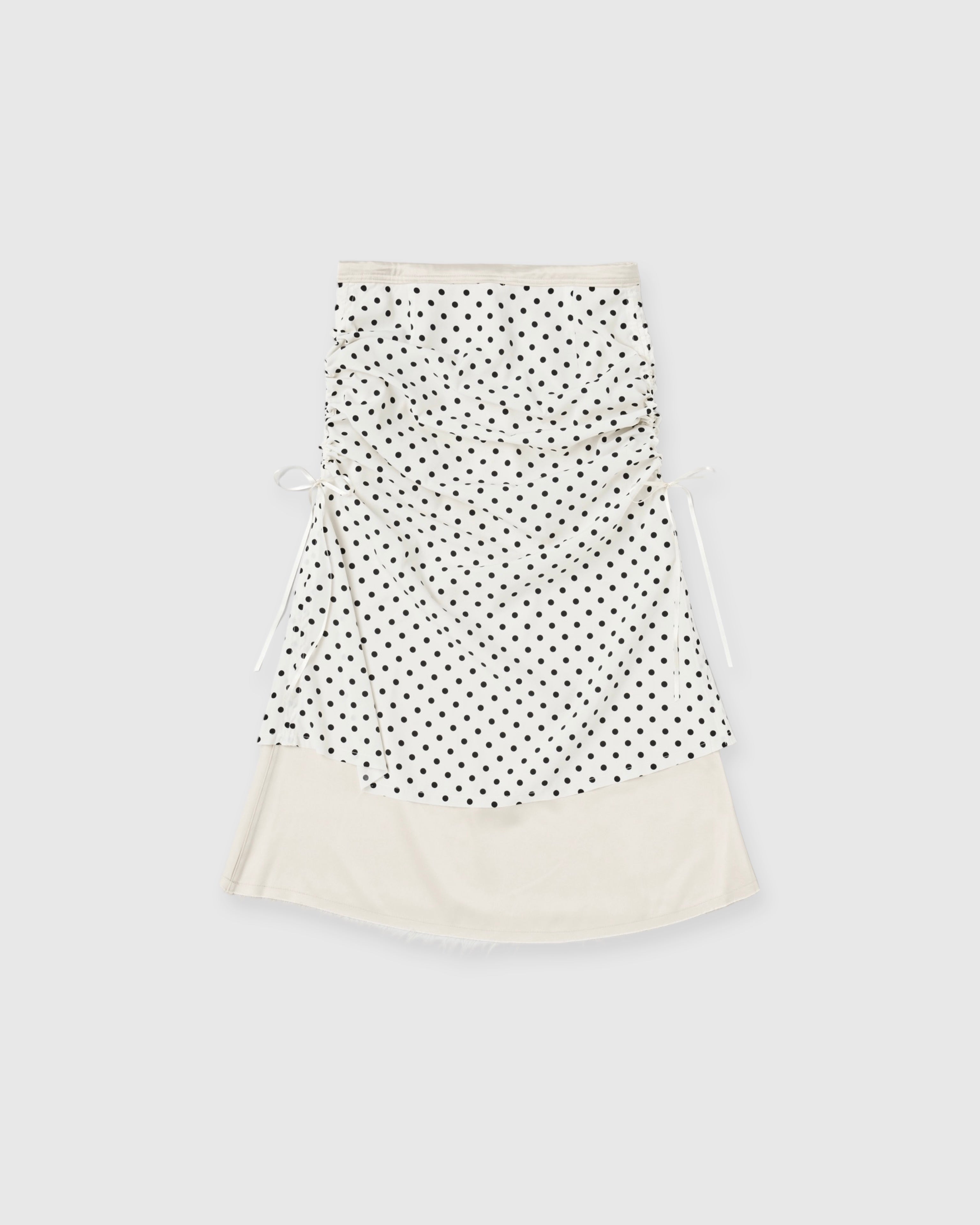 2way dots satin skirt (champagne)