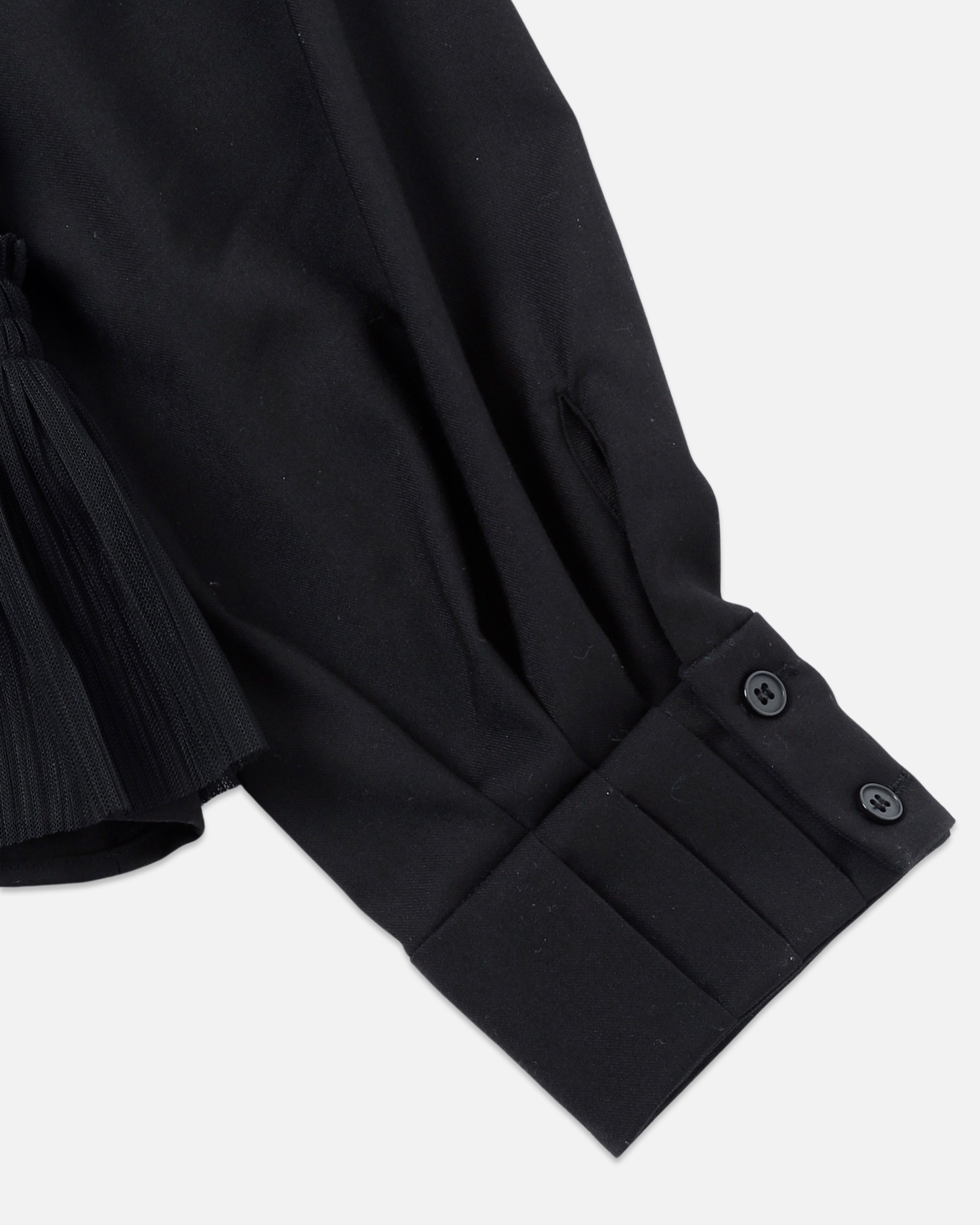 Asymmetry pleats shirt (black)