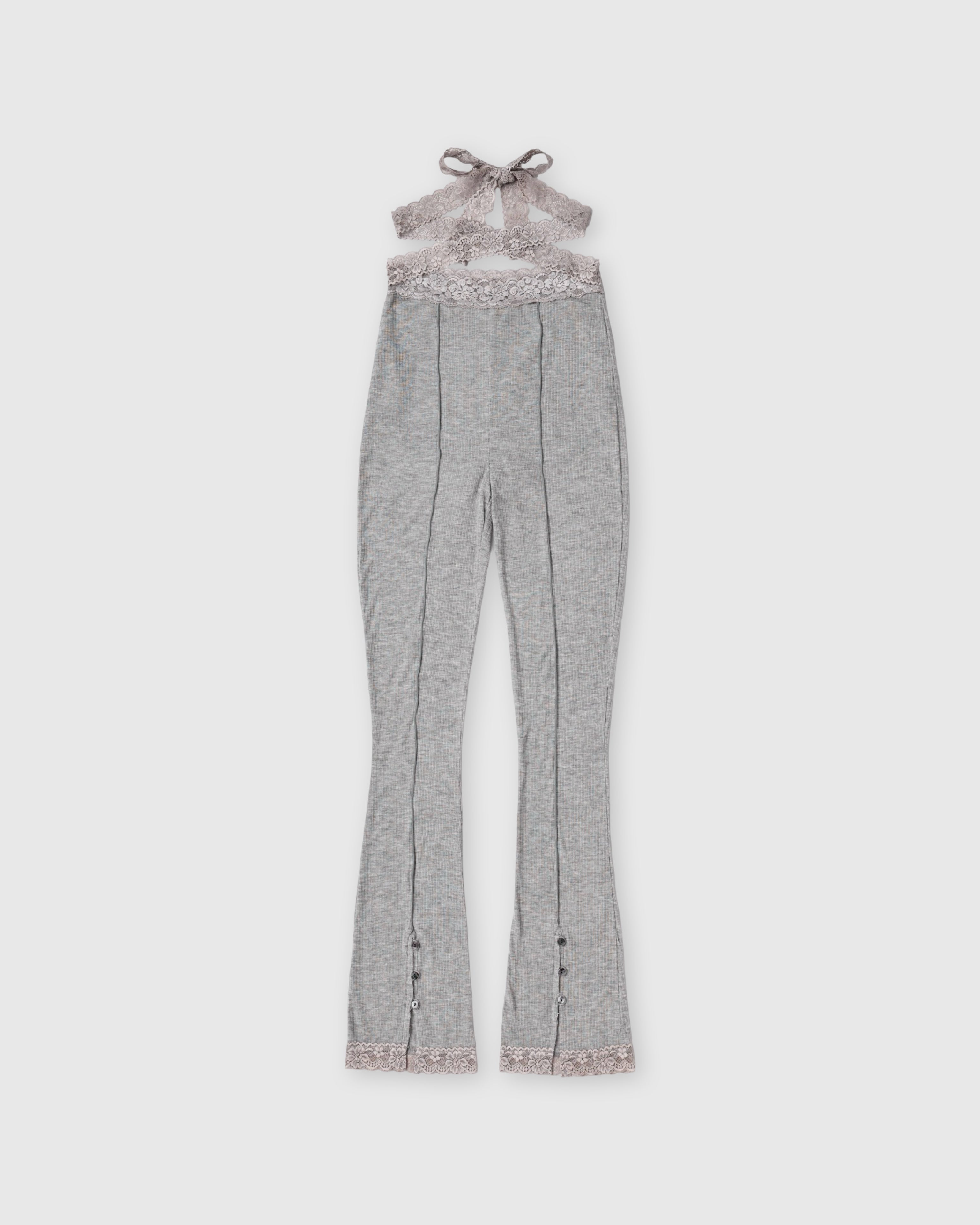 Rib sheer pants (gray)