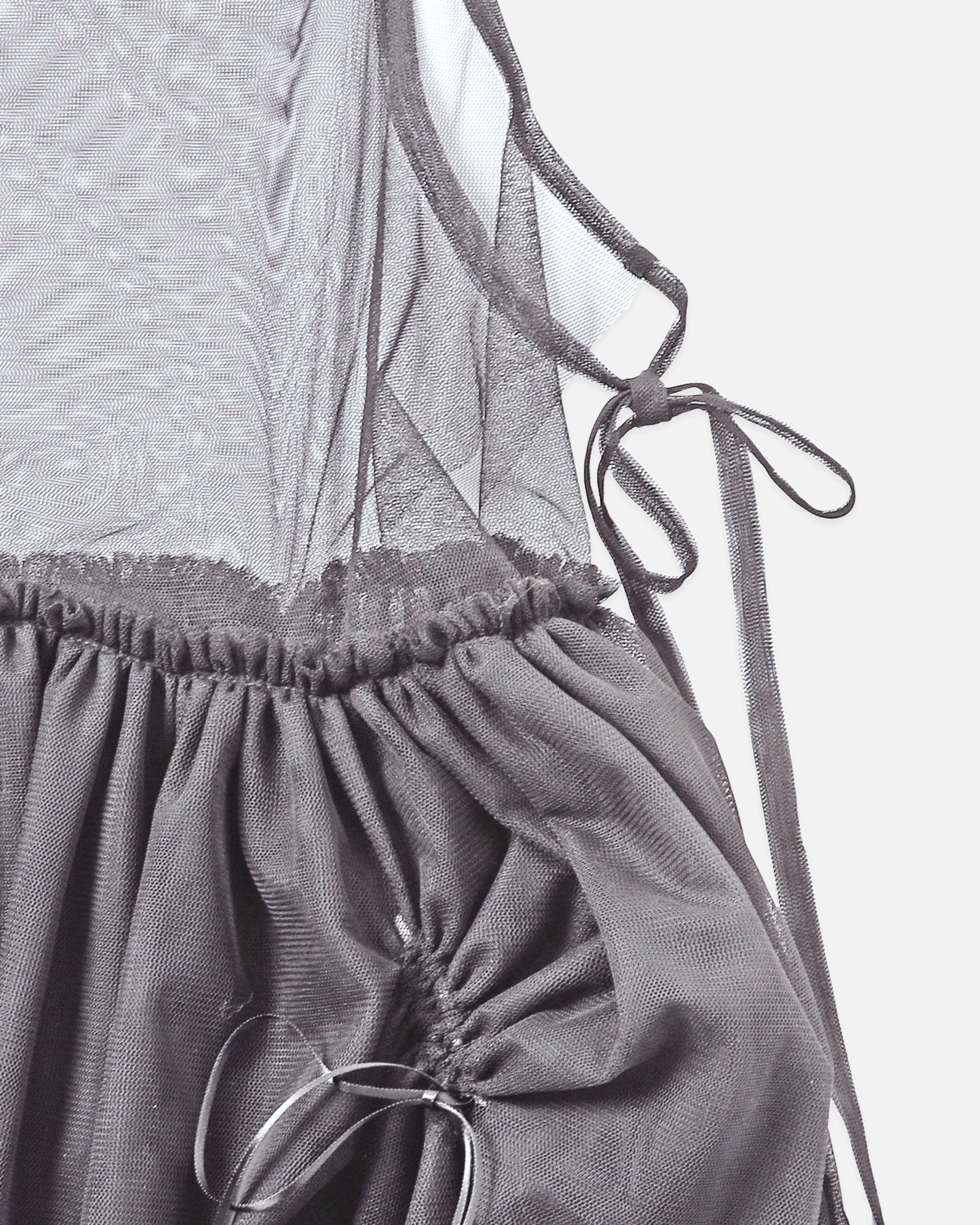 Tulle ribbon dress (gray)