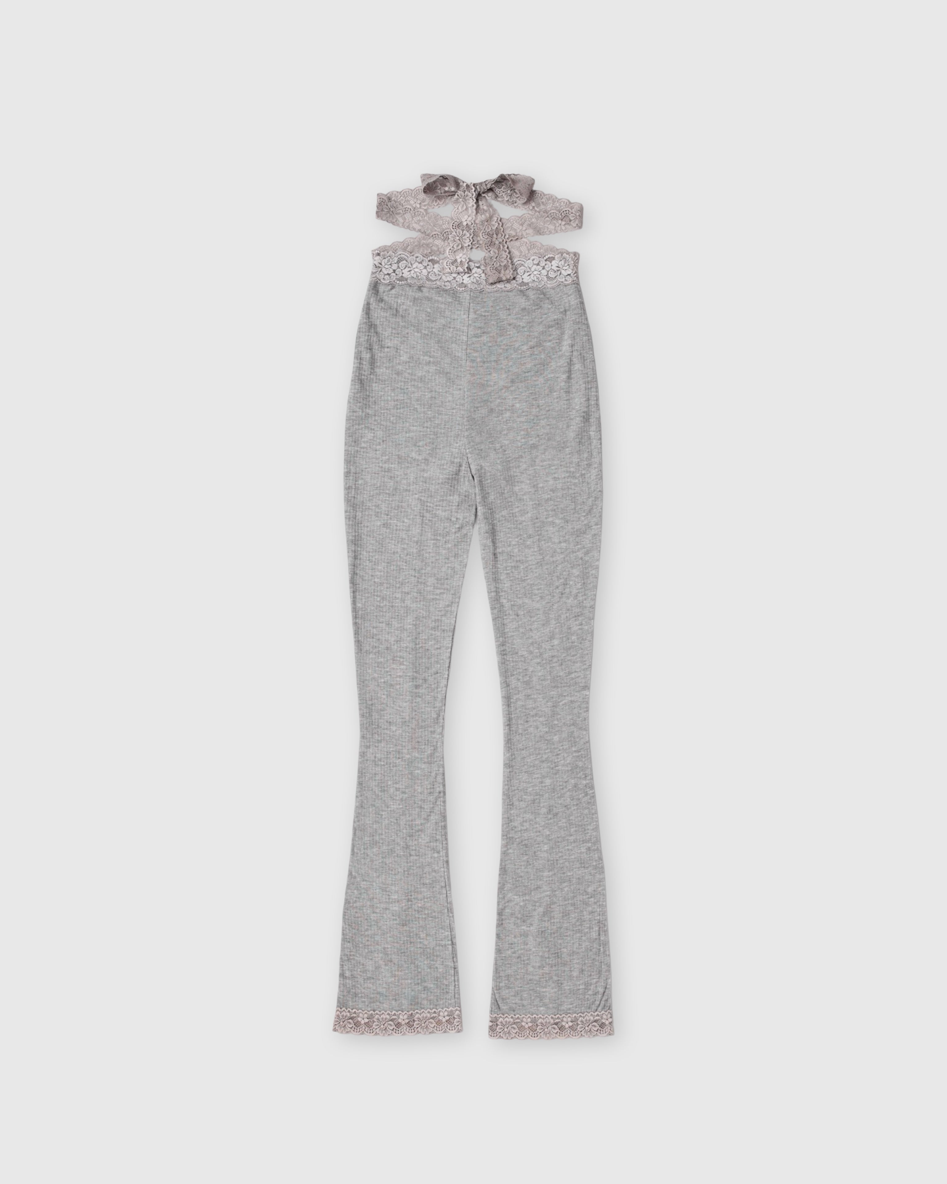 Rib sheer pants (gray)