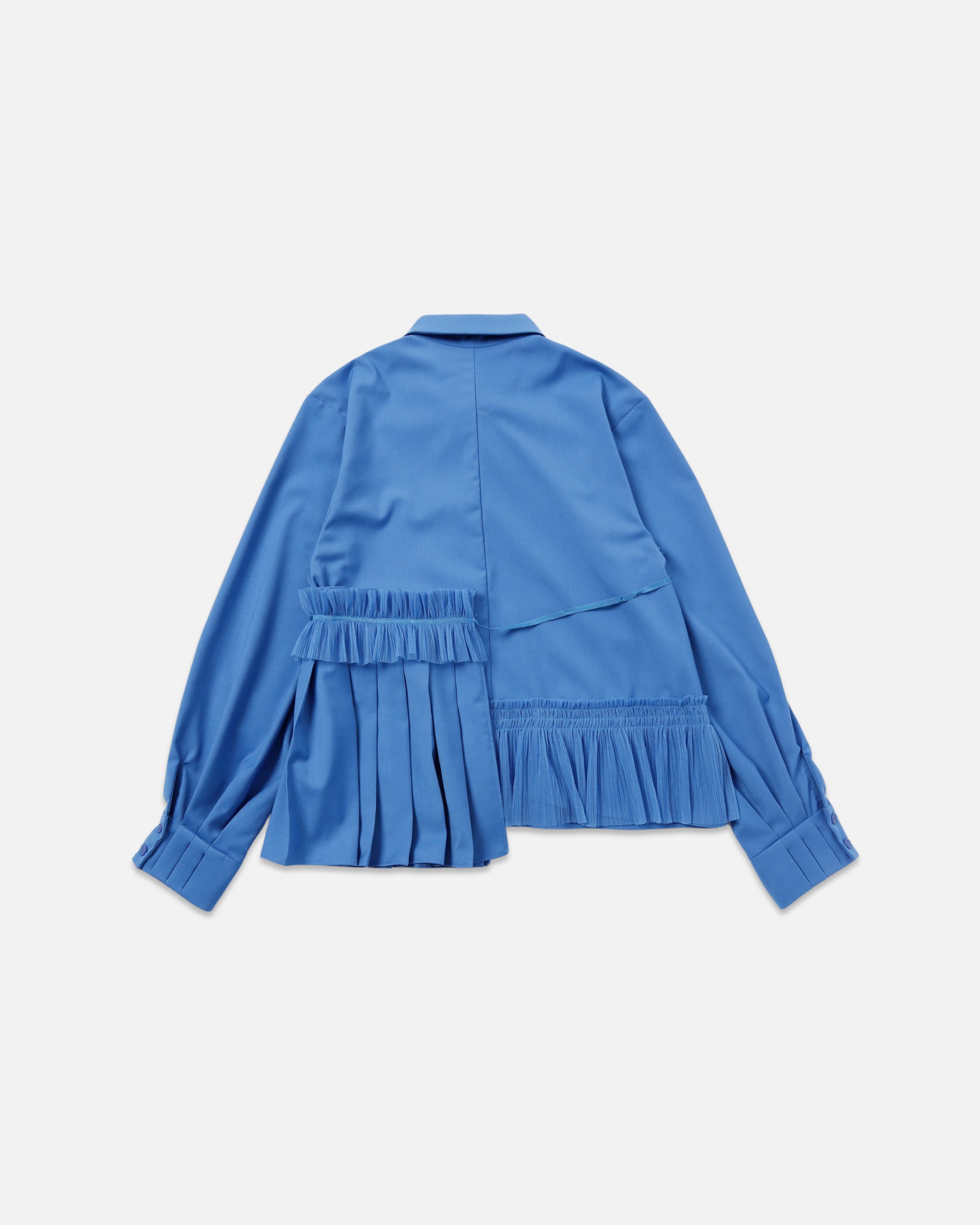 Asymmetry pleats shirt (blue)