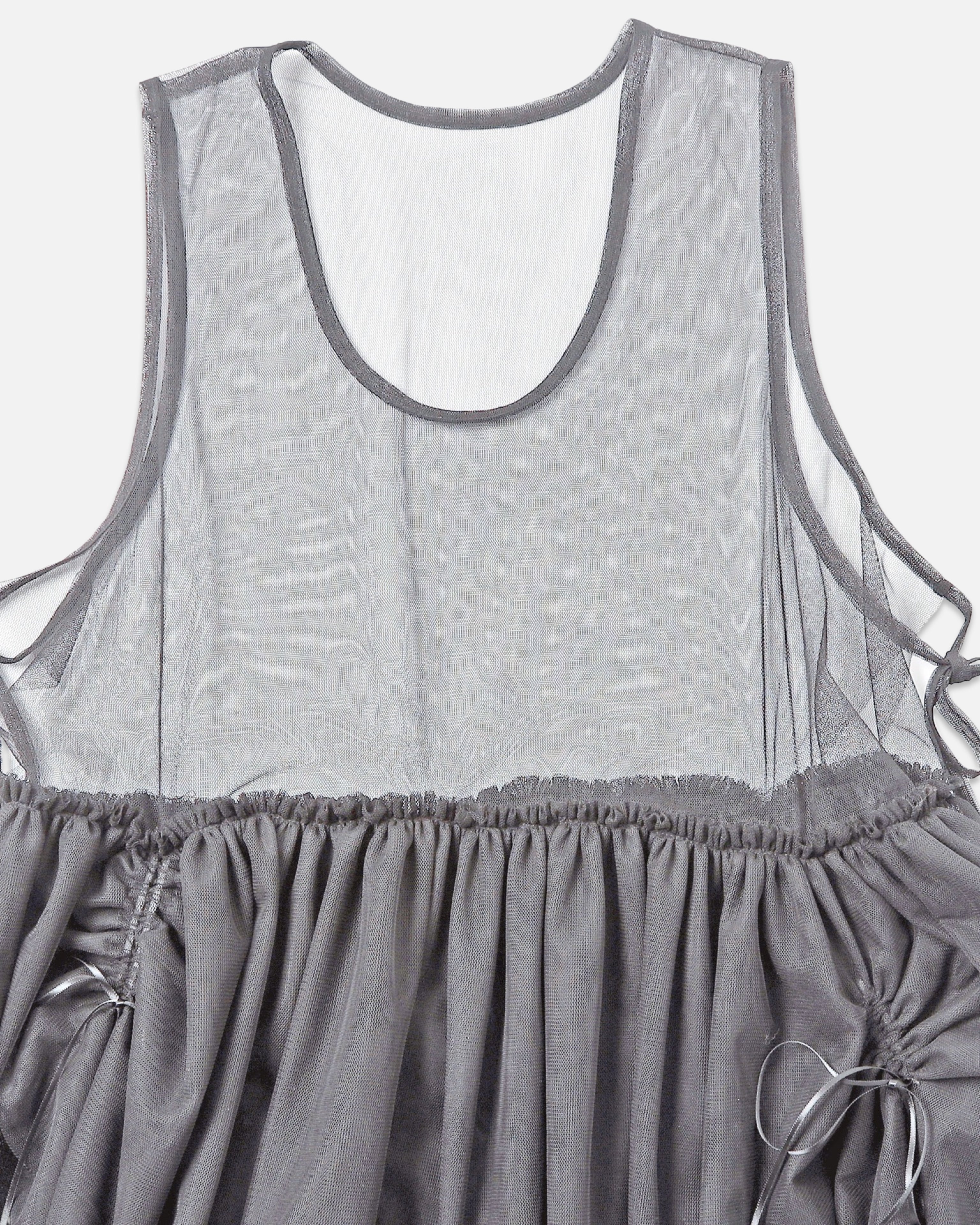 Tulle ribbon dress (gray)