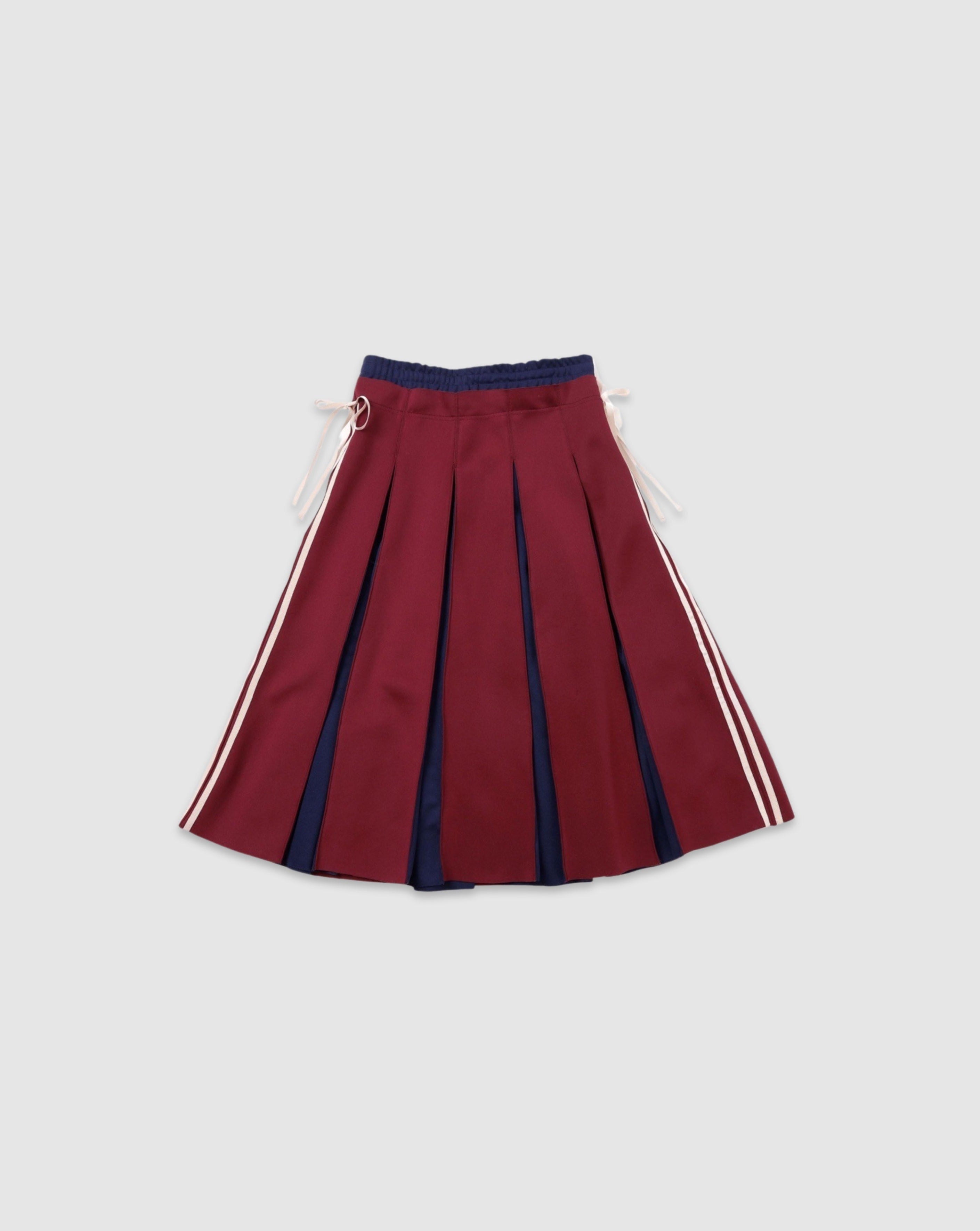 Layered waist jersey skirt (red)