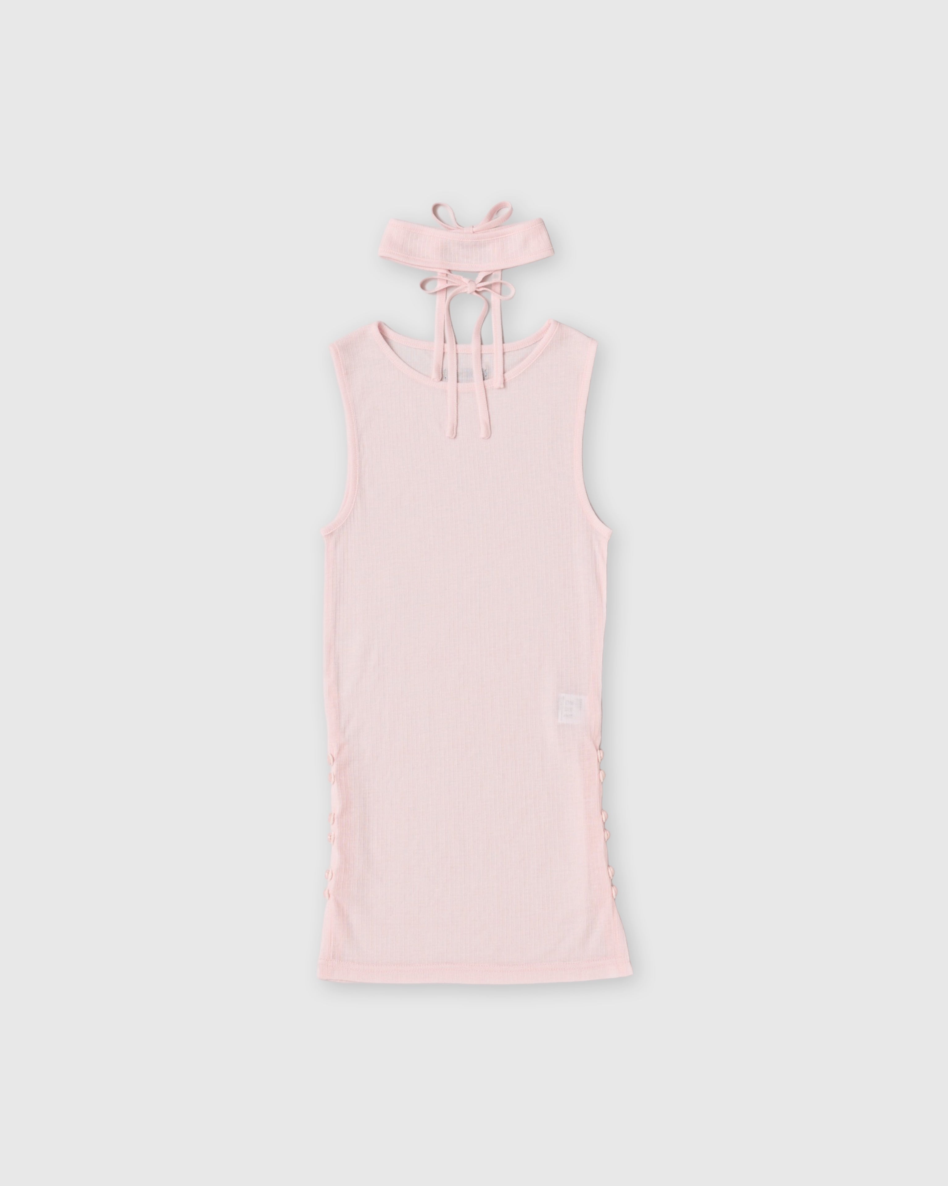 Rib sheer tank top (pink)
