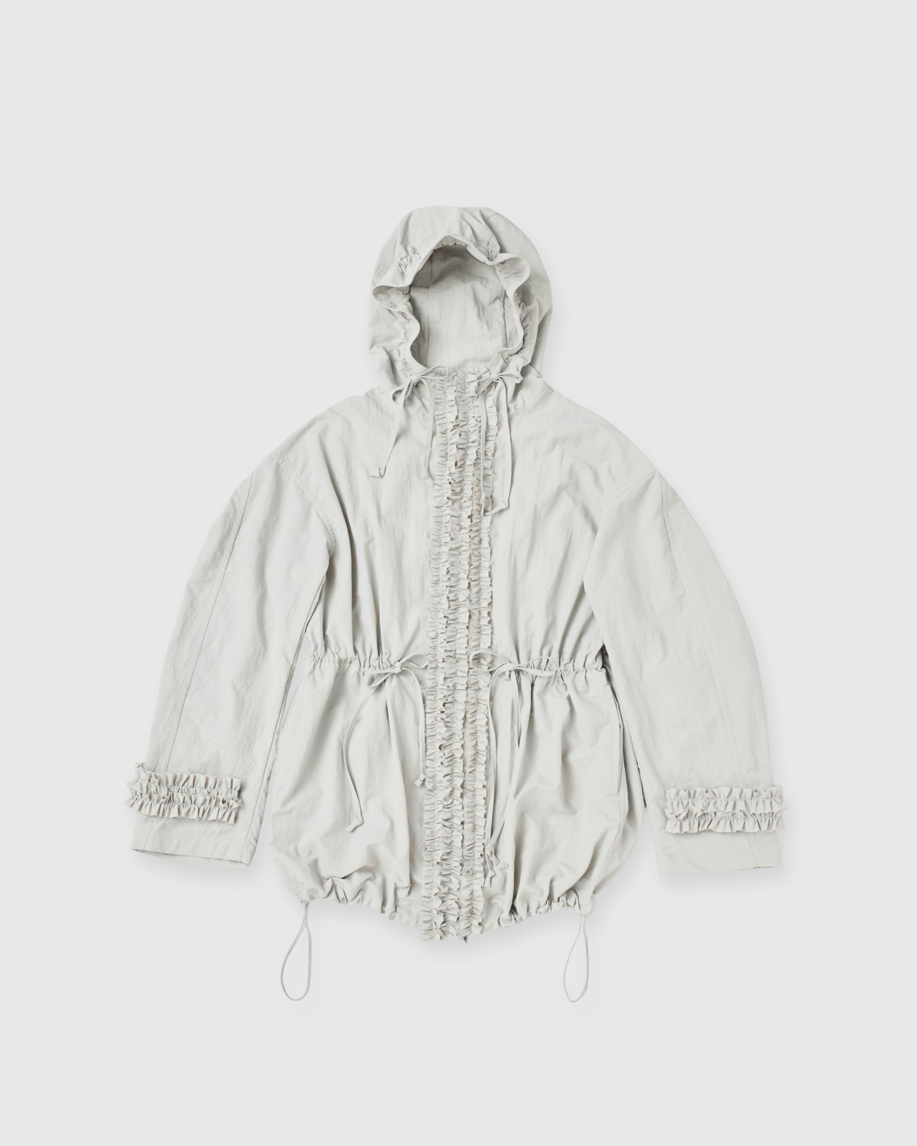 Frill nylon blouson (white gray)