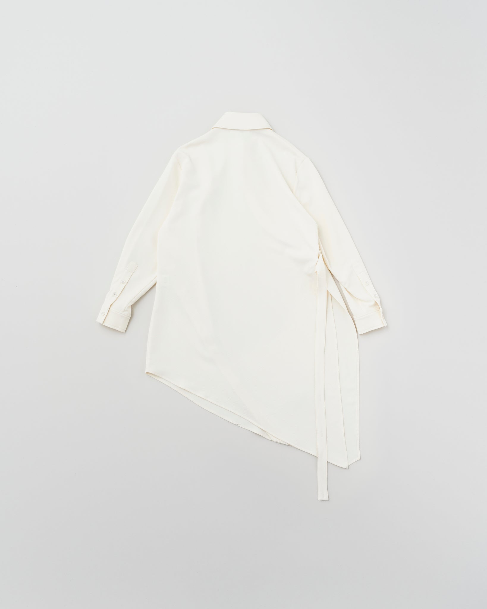 Asymmetric Wrap Shirt Dress(Ivoly)