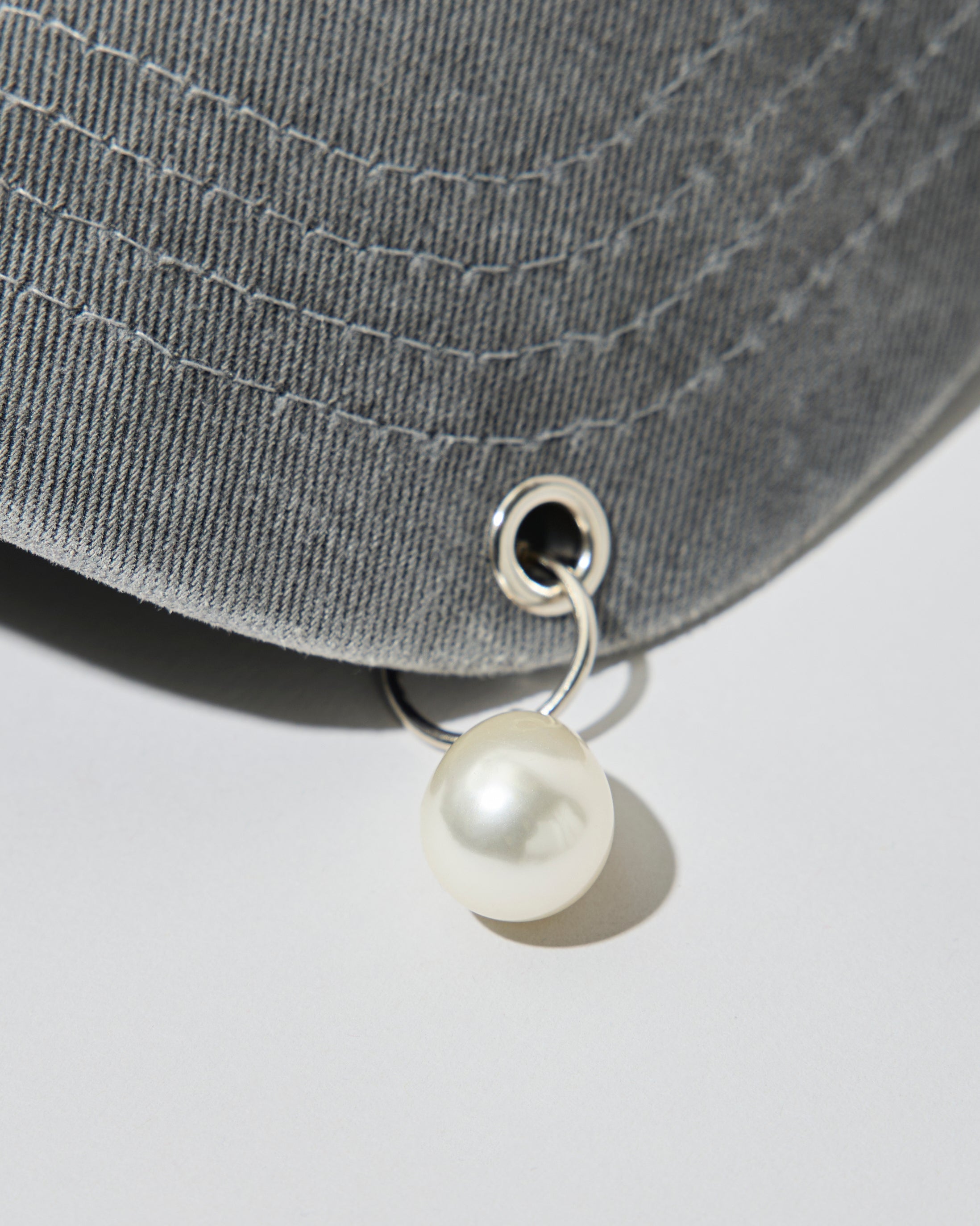 UPCYCLED PEARL PIERCED BASEBALL CAP