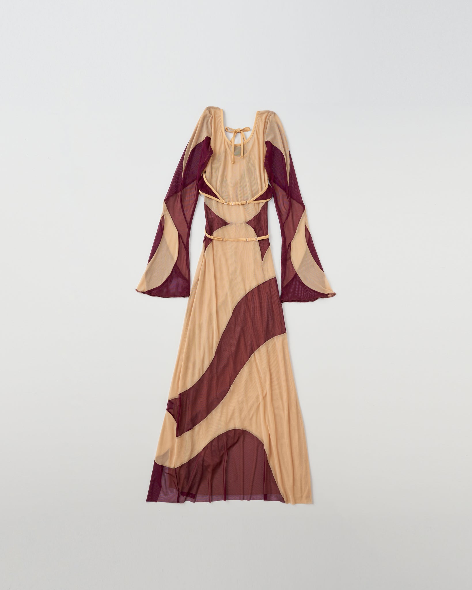 BEIGE&BURGUNDY SCORPION DRESS