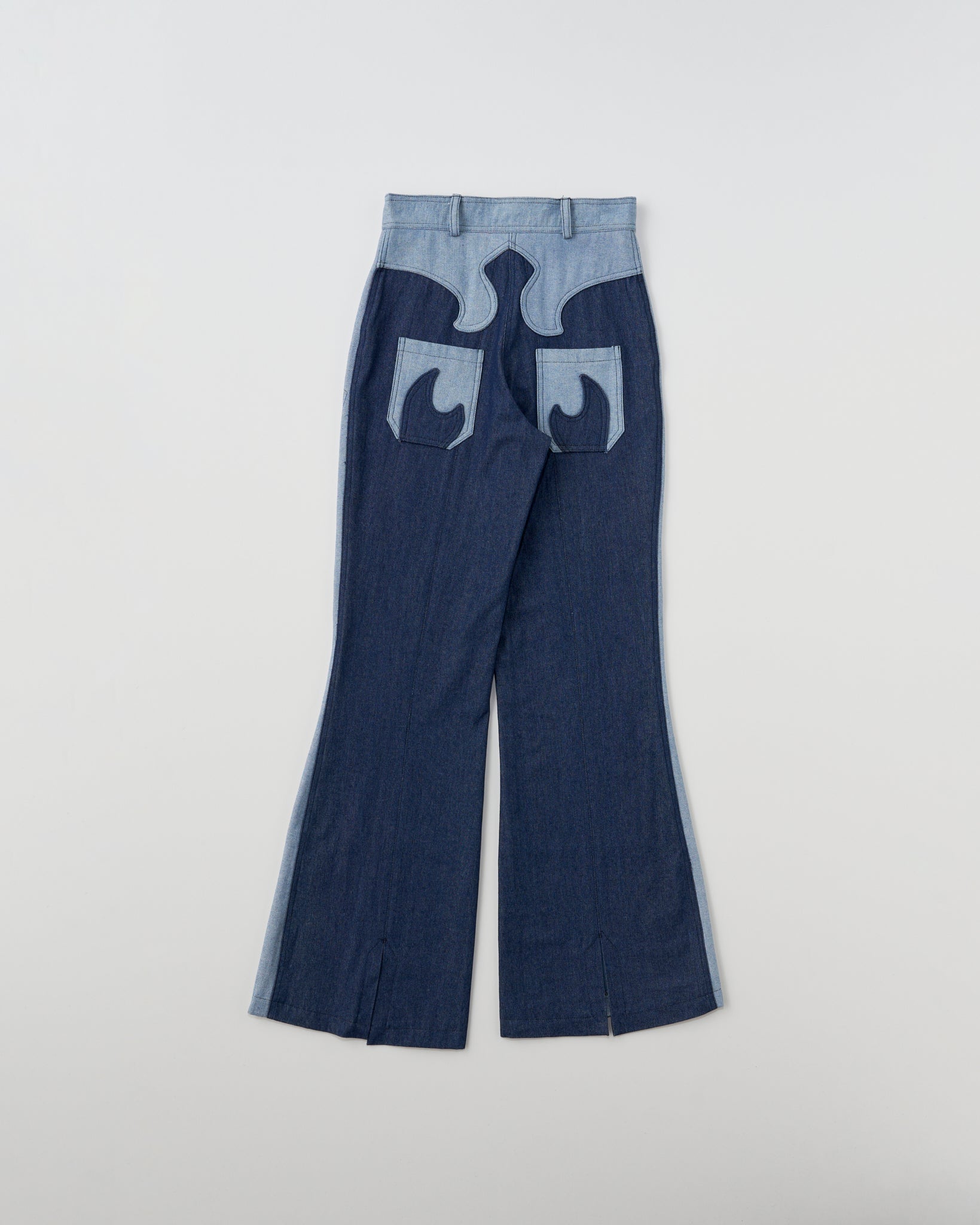 LIGHT BLUE&BLUE DENIM TROUSERS