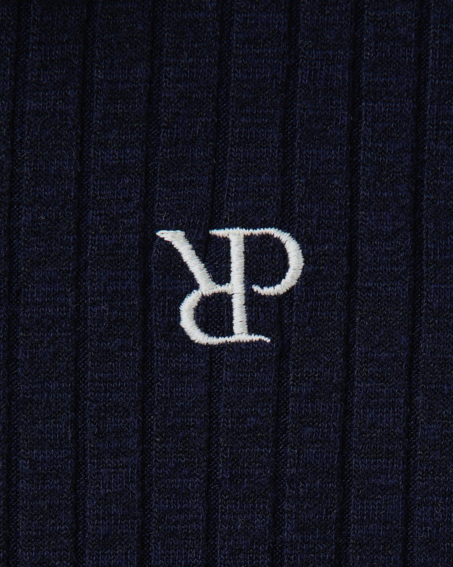 Ribbon shoulder knit polo shirt (navy)