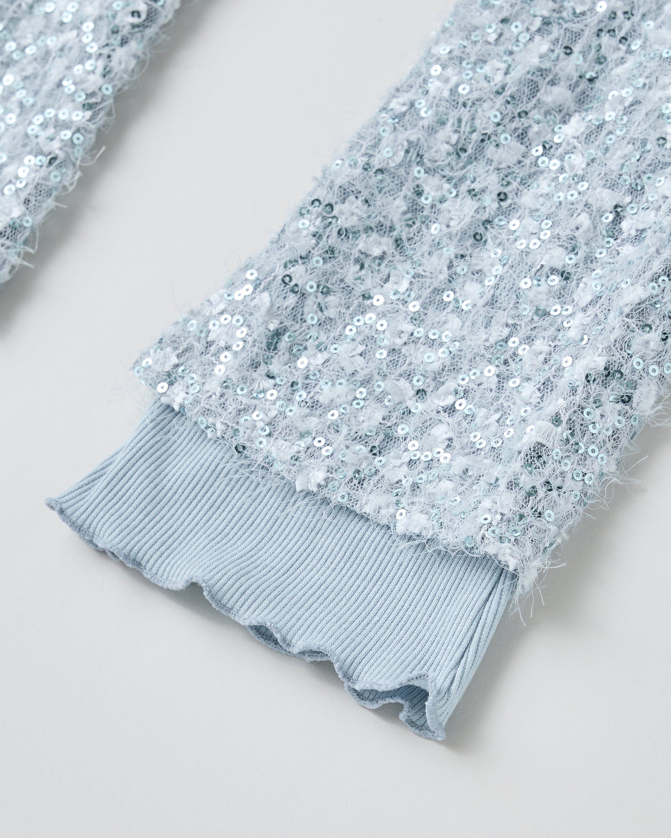 spangle shaggy leg warmers (ice blue)