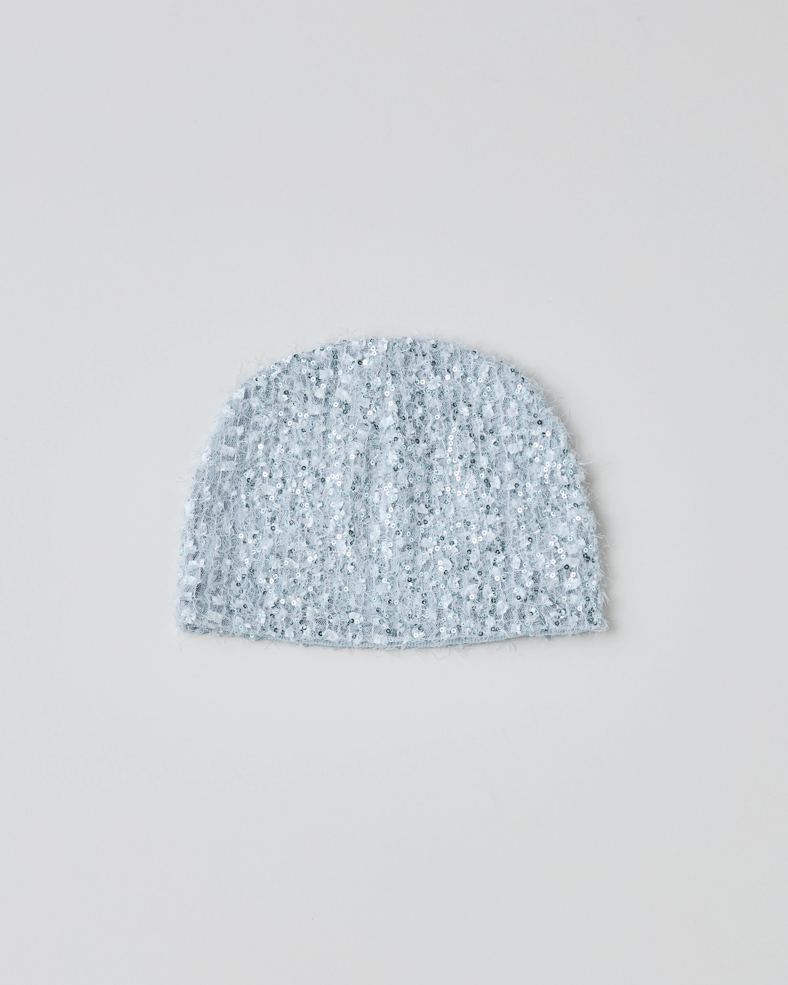 spangle shaggy beanie (ice blue)