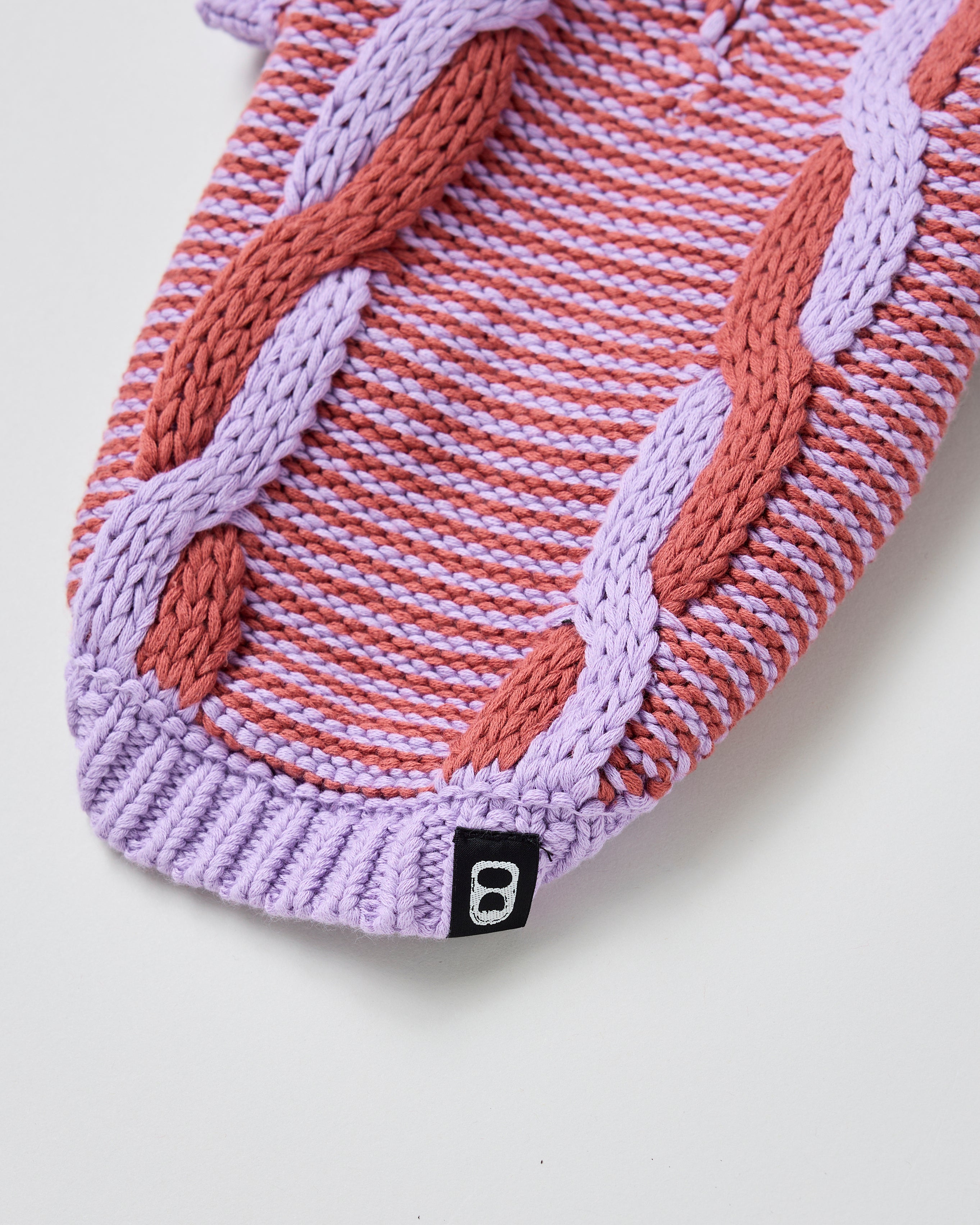 Cable cotton sweater(Purple/Orange)