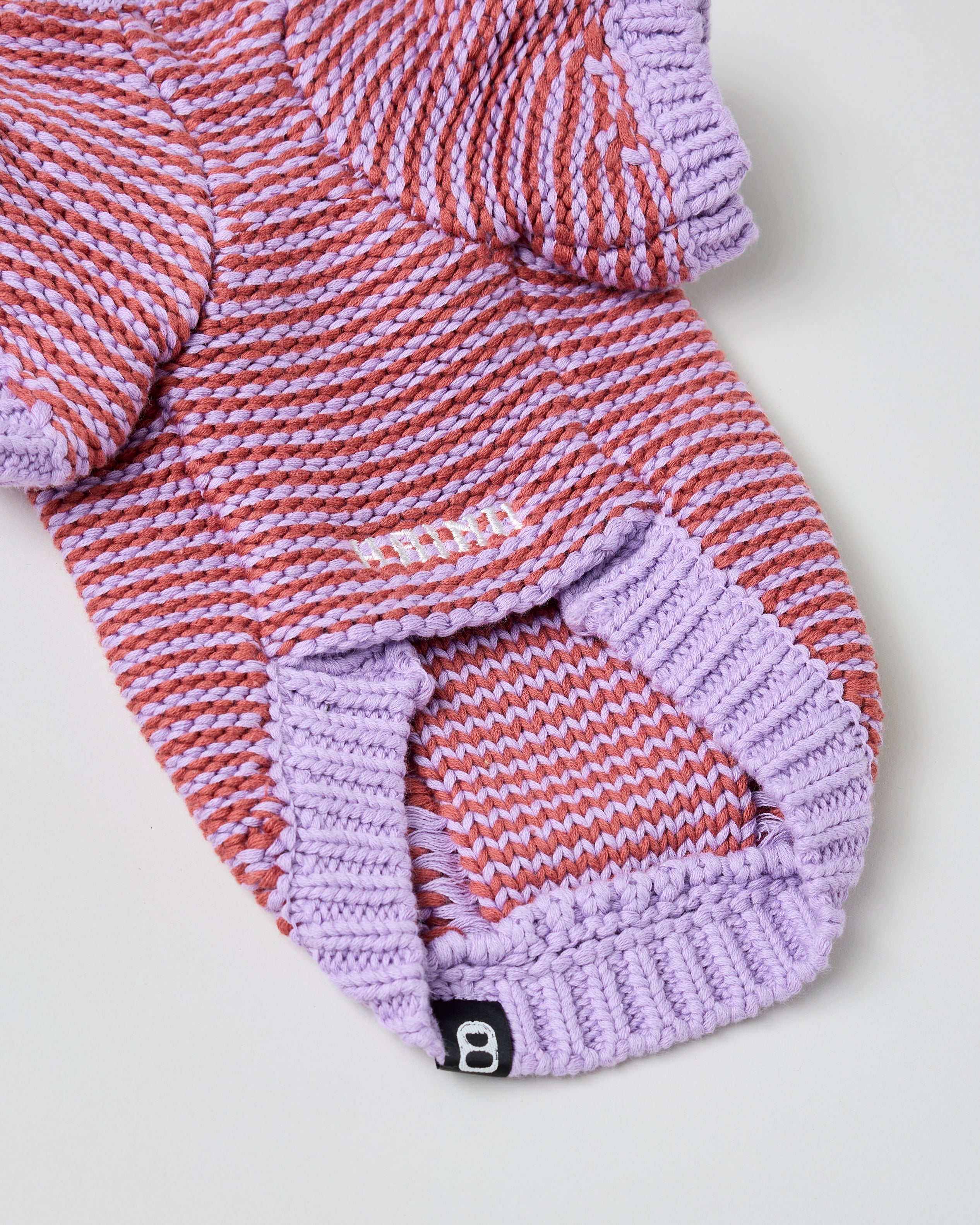 Cable cotton sweater(Purple/Orange)