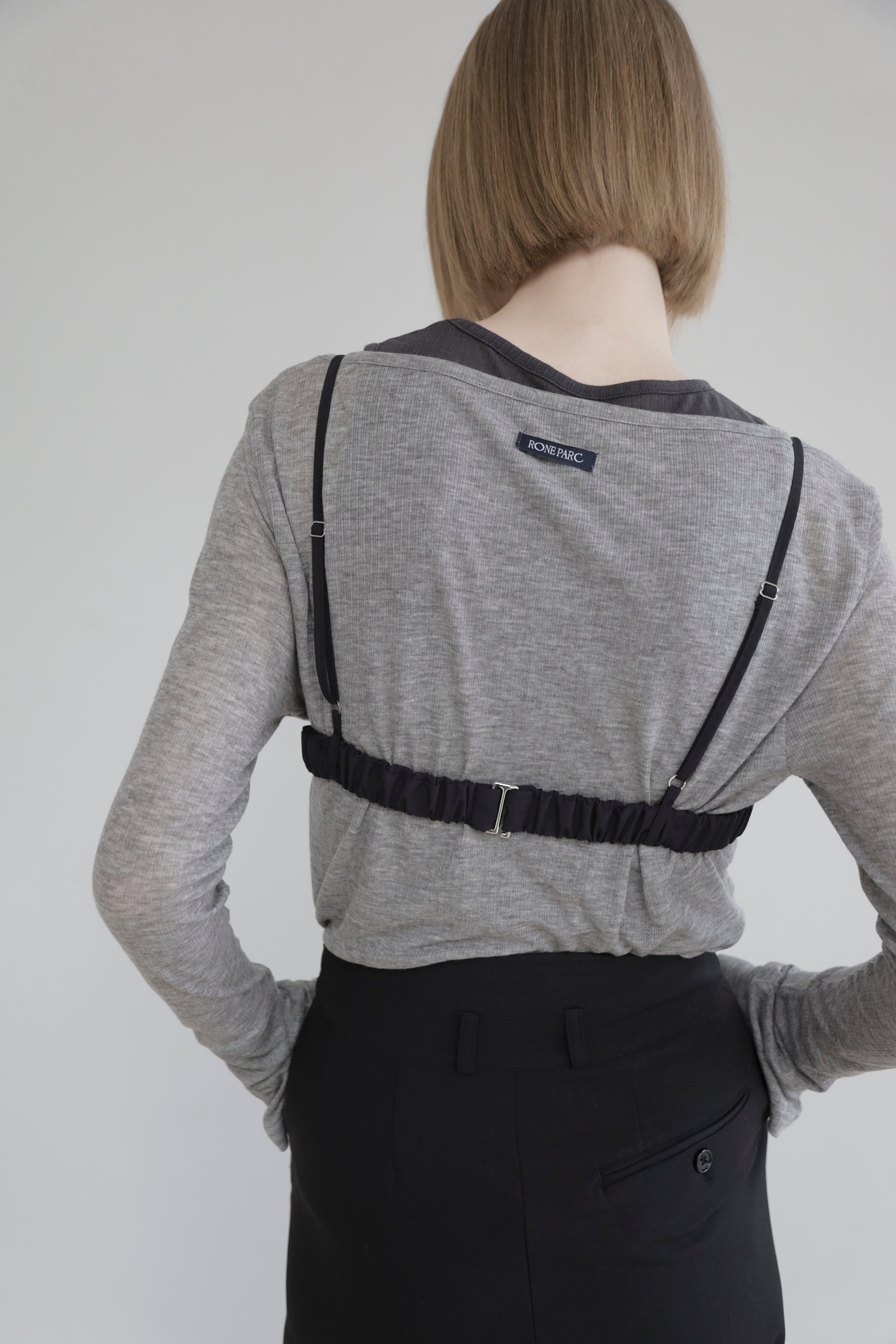 Frill pocket bustier (black)