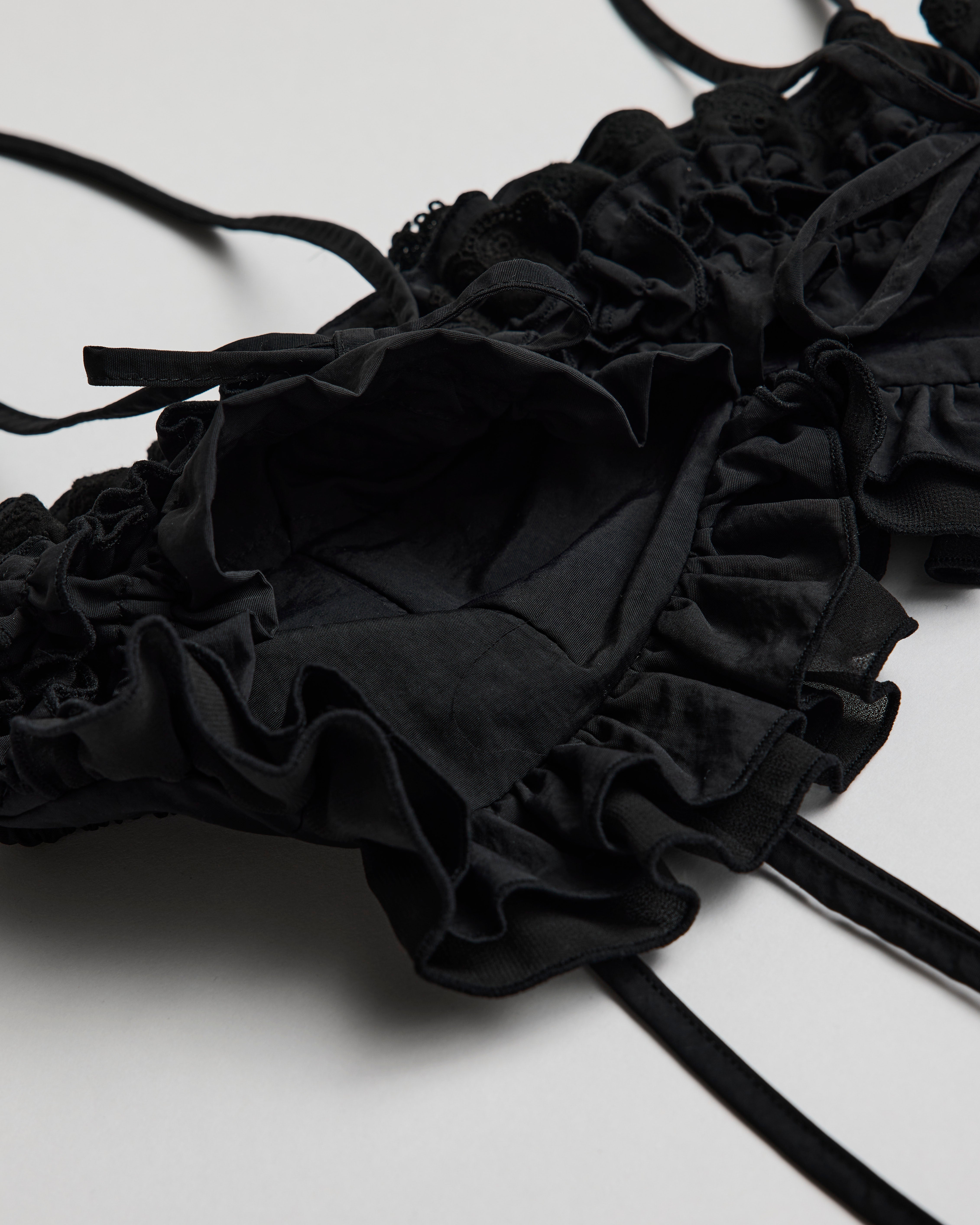 Frill pocket bustier (black)