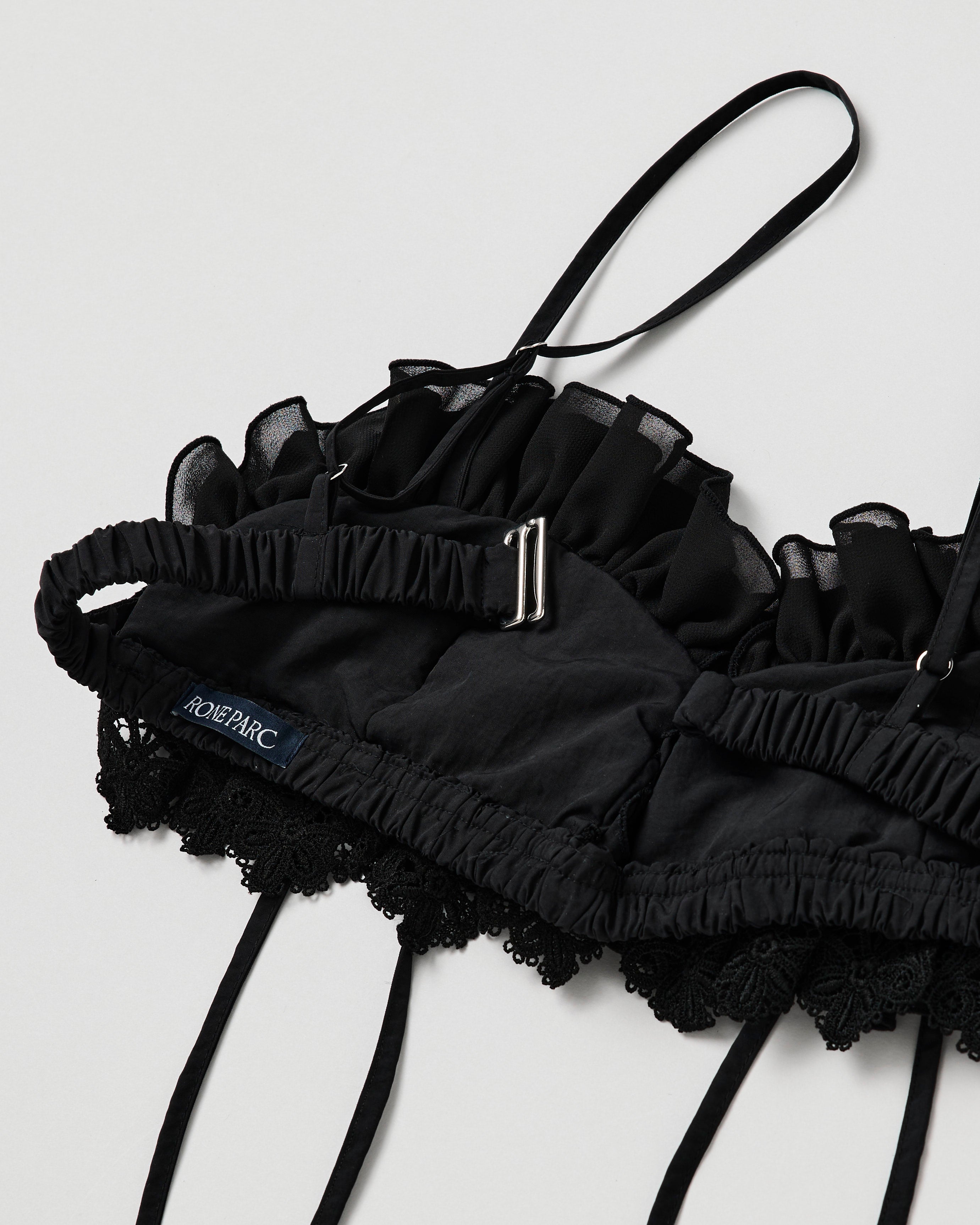 Frill pocket bustier (black)