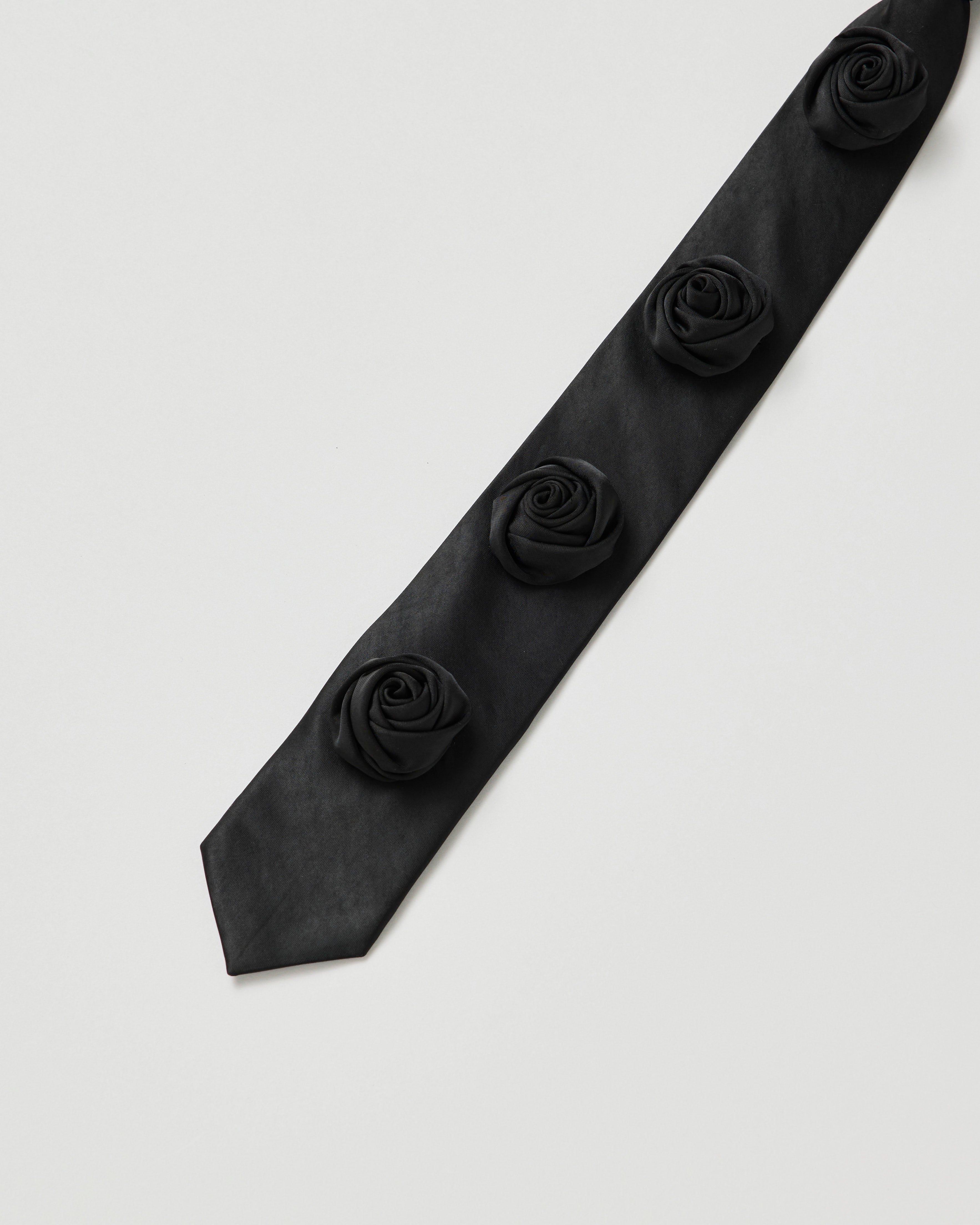 Rose rope tie (black)