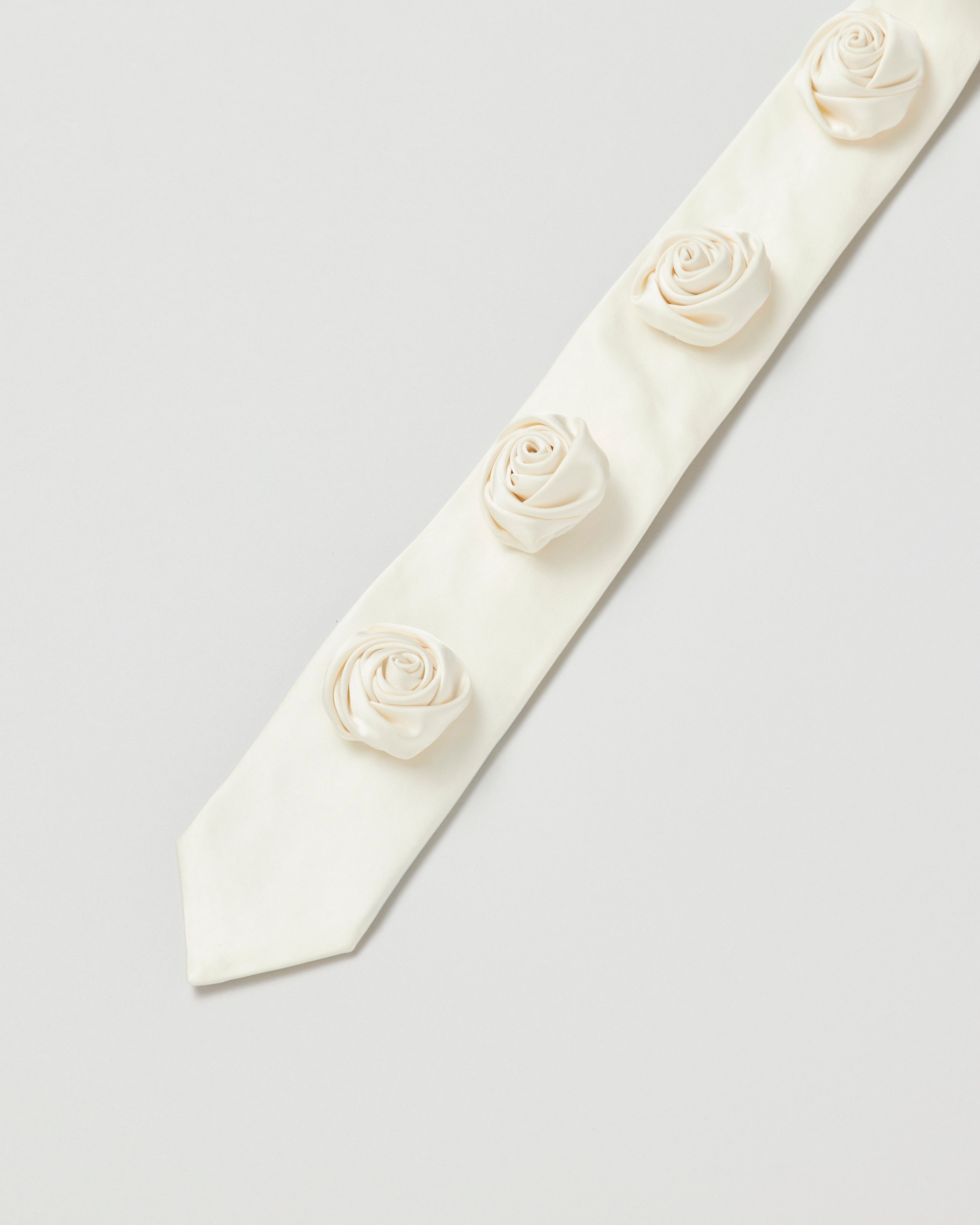 Rose rope tie (off white)