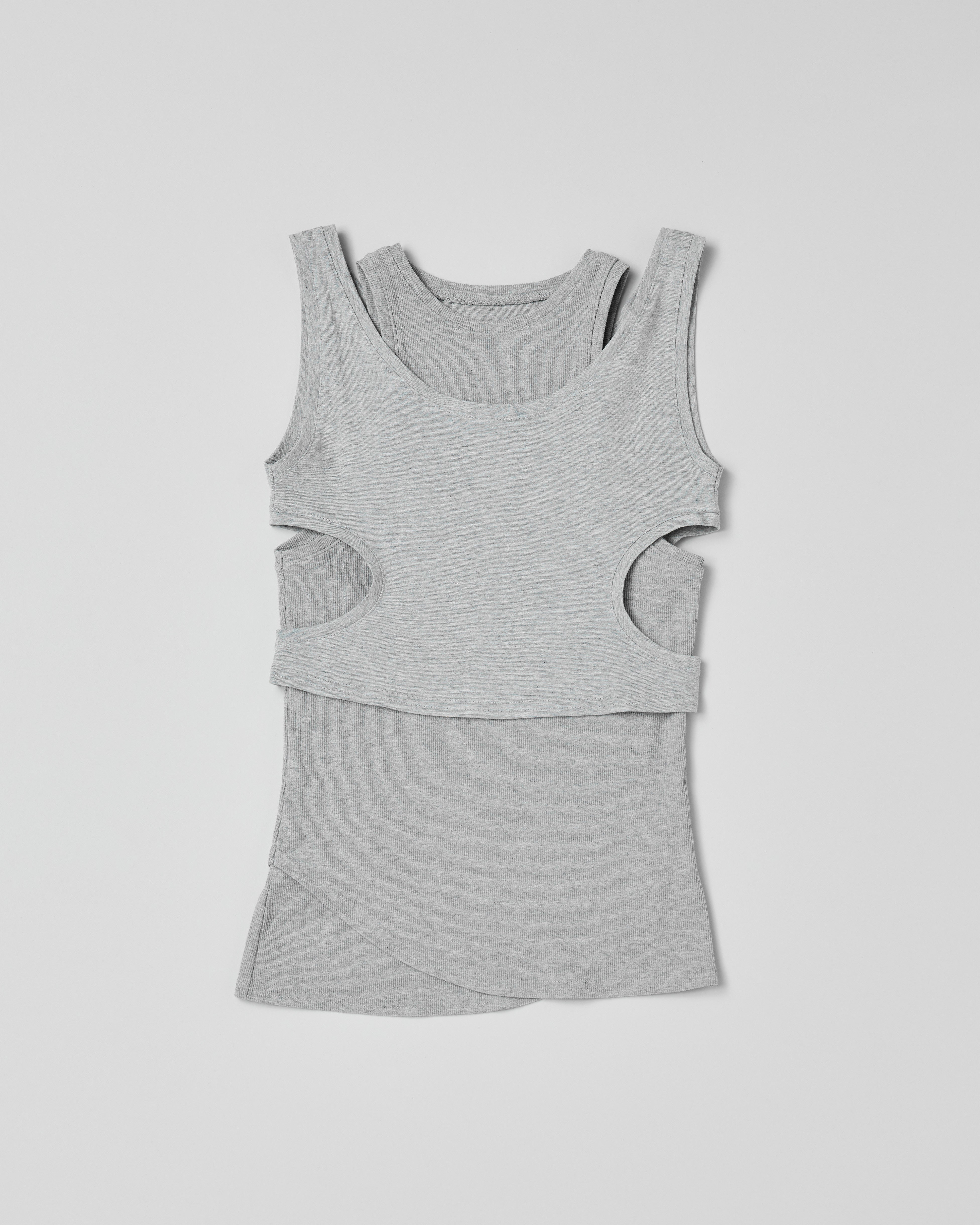 Cutting layered tank top (gray)
