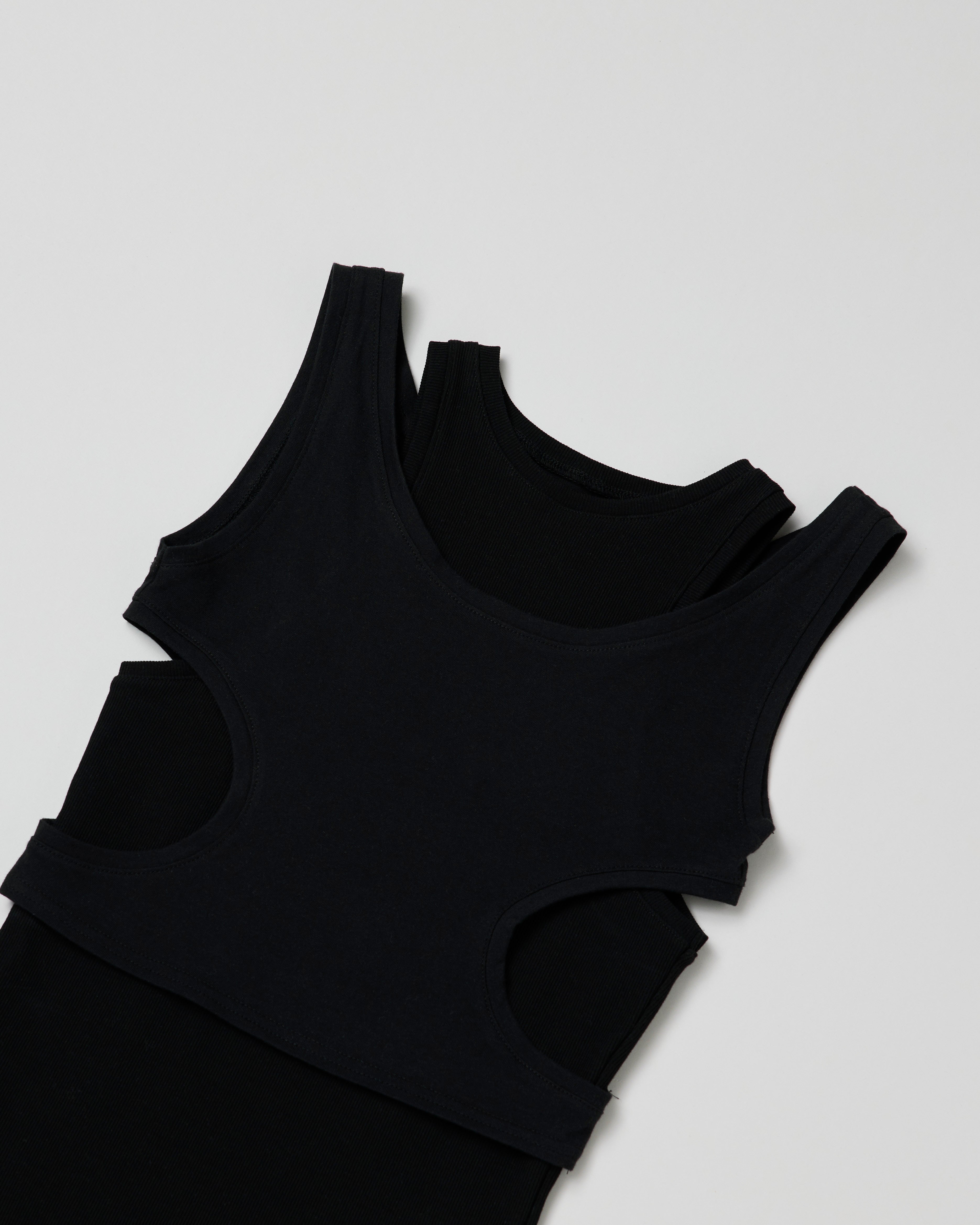 Cutting layered tank top (black)